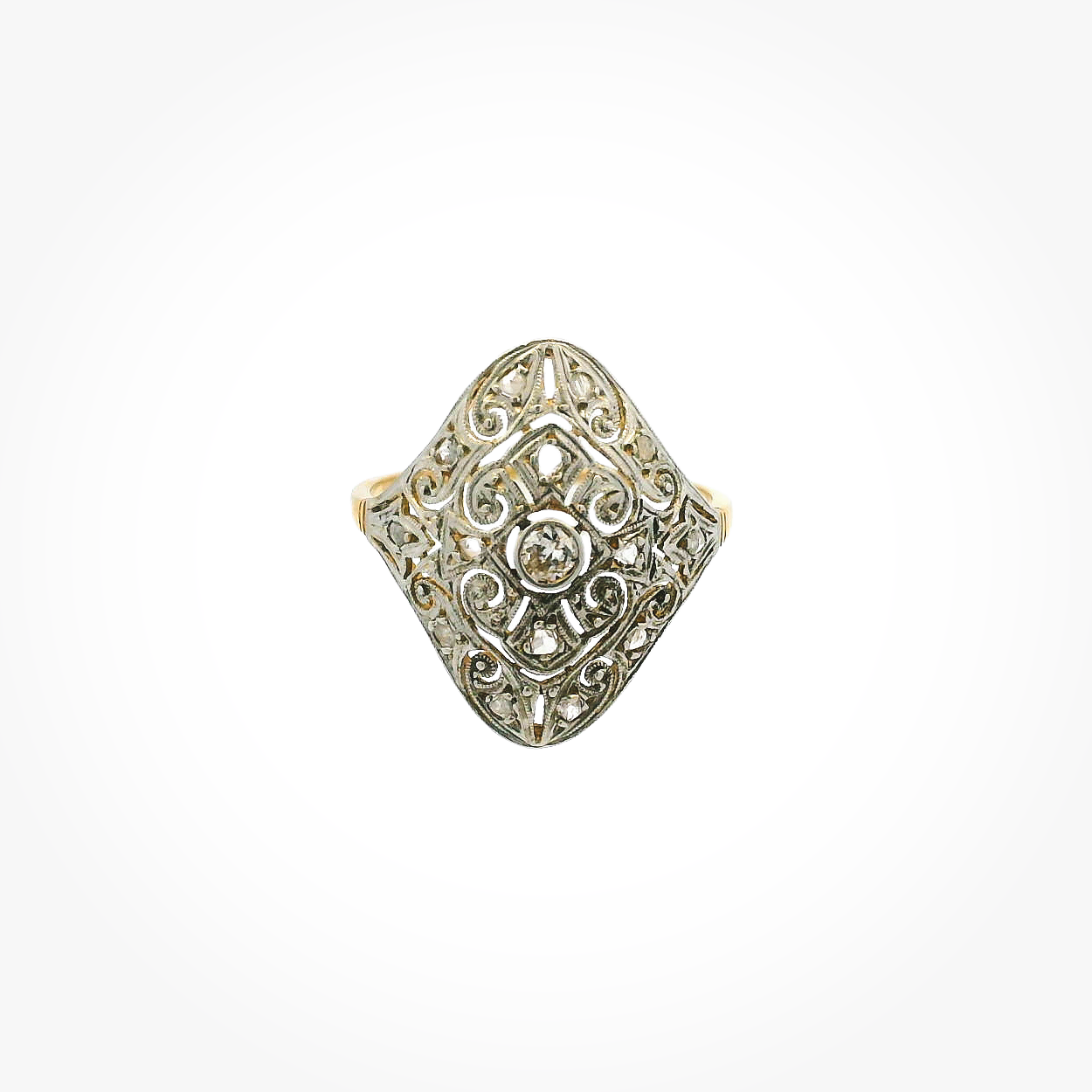 Vintage 18KYG and Platinum Fashion Ring
