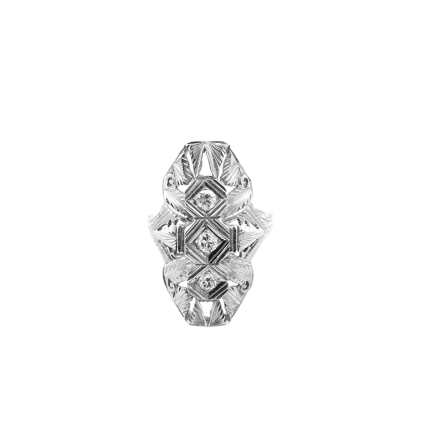 Vintage 18KWG Fashion Ring