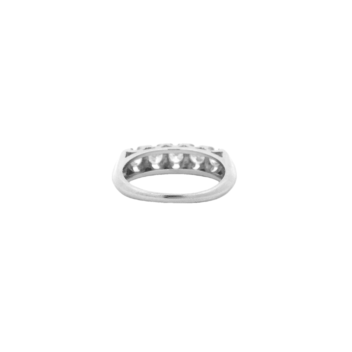 Vintage Platinum Prong Set Wedding Band