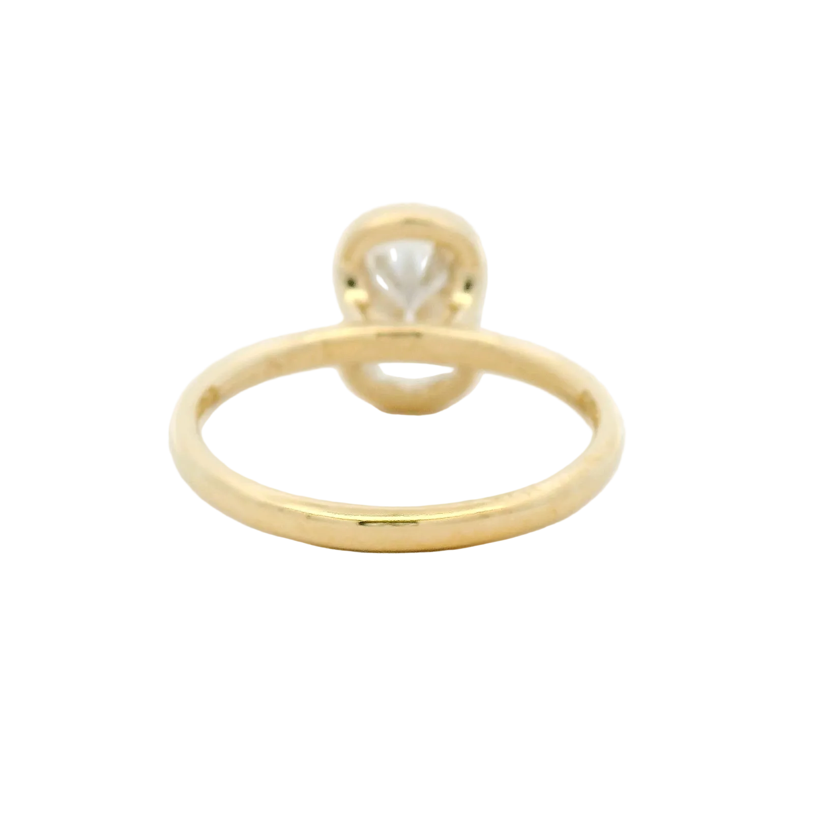 Elongated Diamond Bezel Solitaire Ring in Yellow Gold