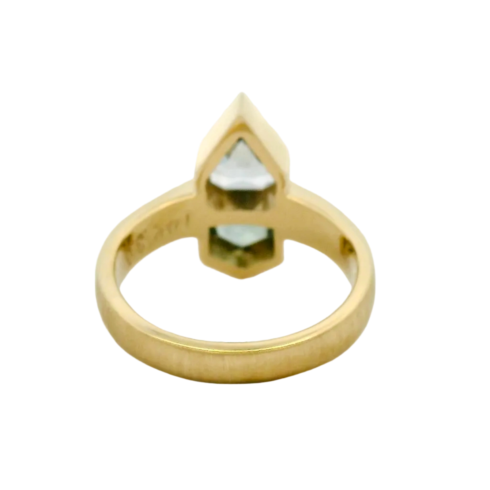 Two-Stone Geometric Sapphire Ring in Yellow Gold