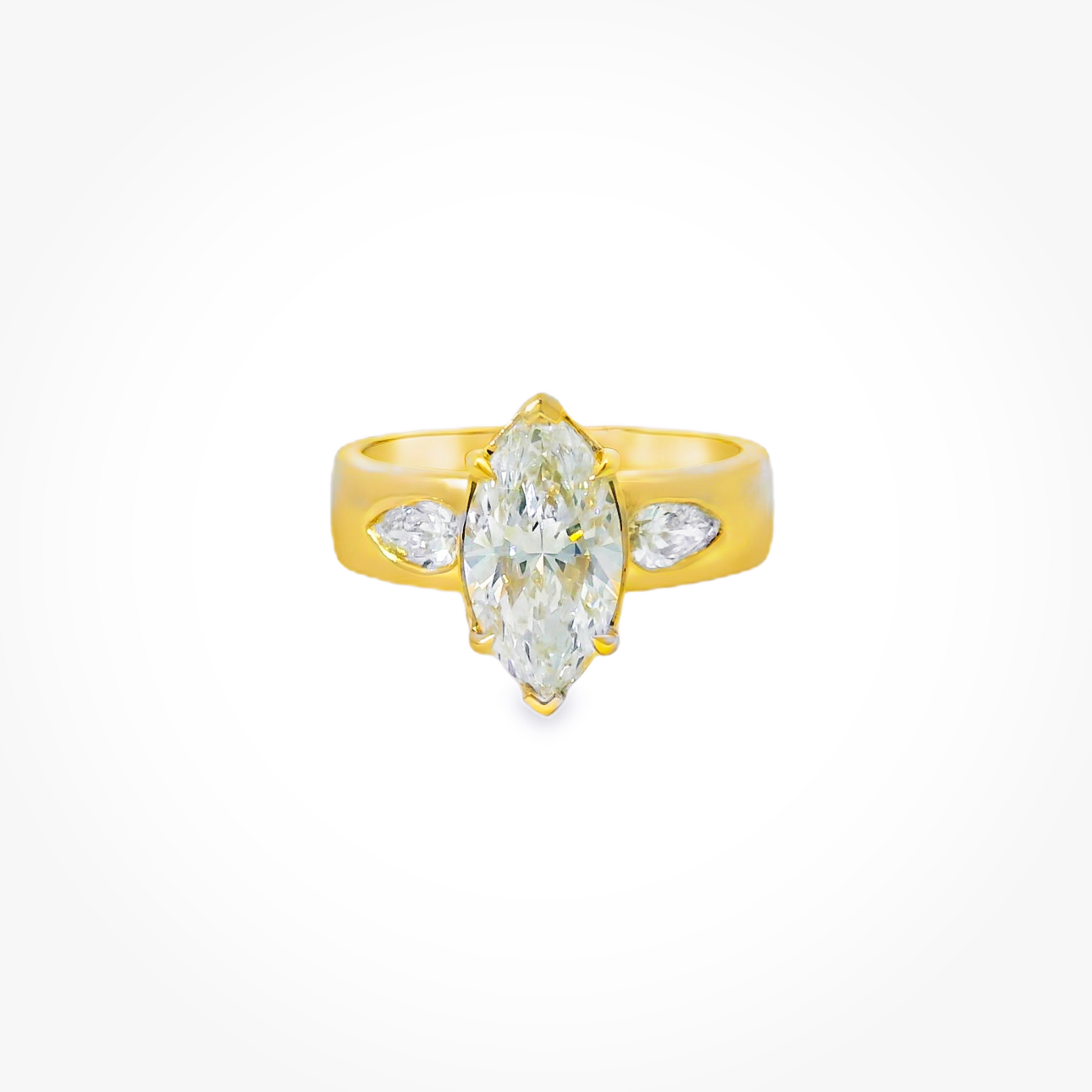 Gold Marquise Wedding Band