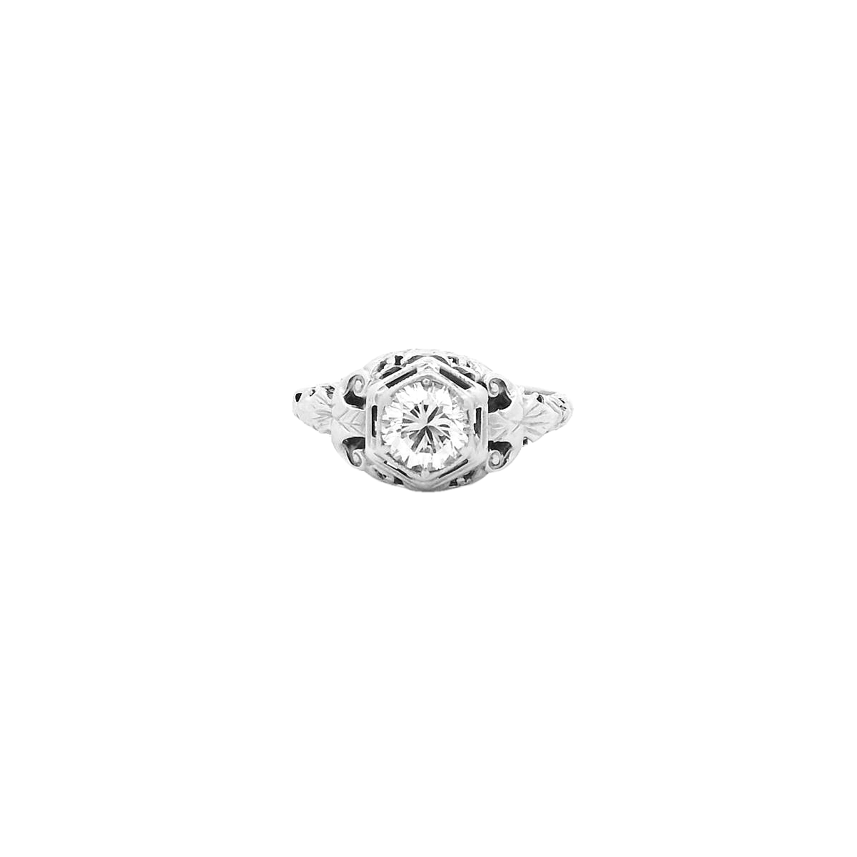 Vintage 18KWG Engagement Ring