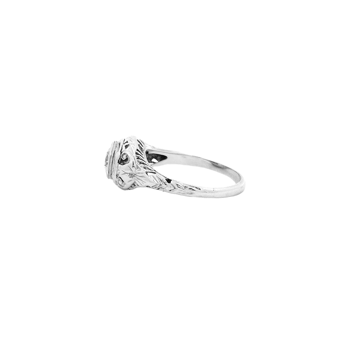 Vintage 18KWG Engagement Ring