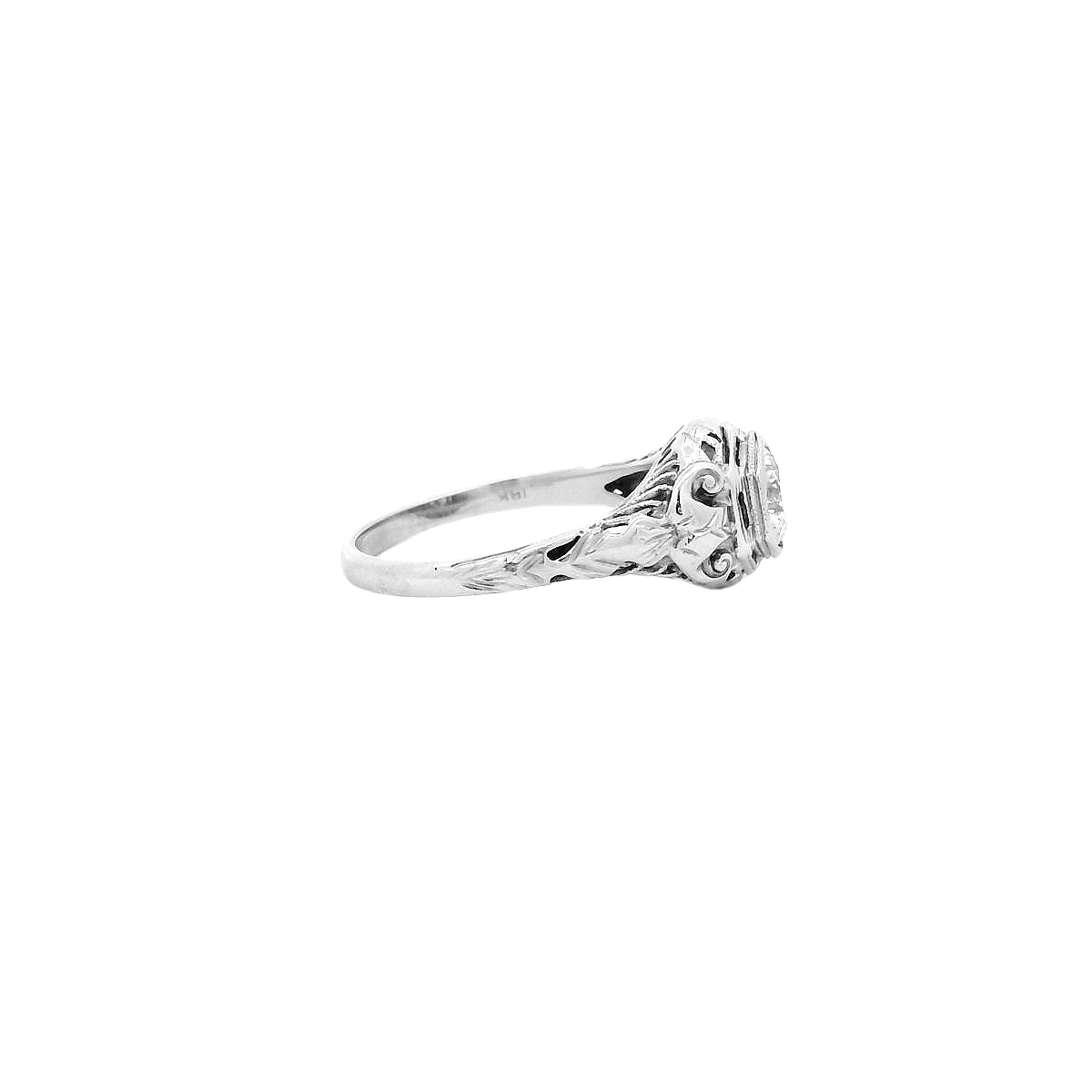 Vintage 18KWG Engagement Ring