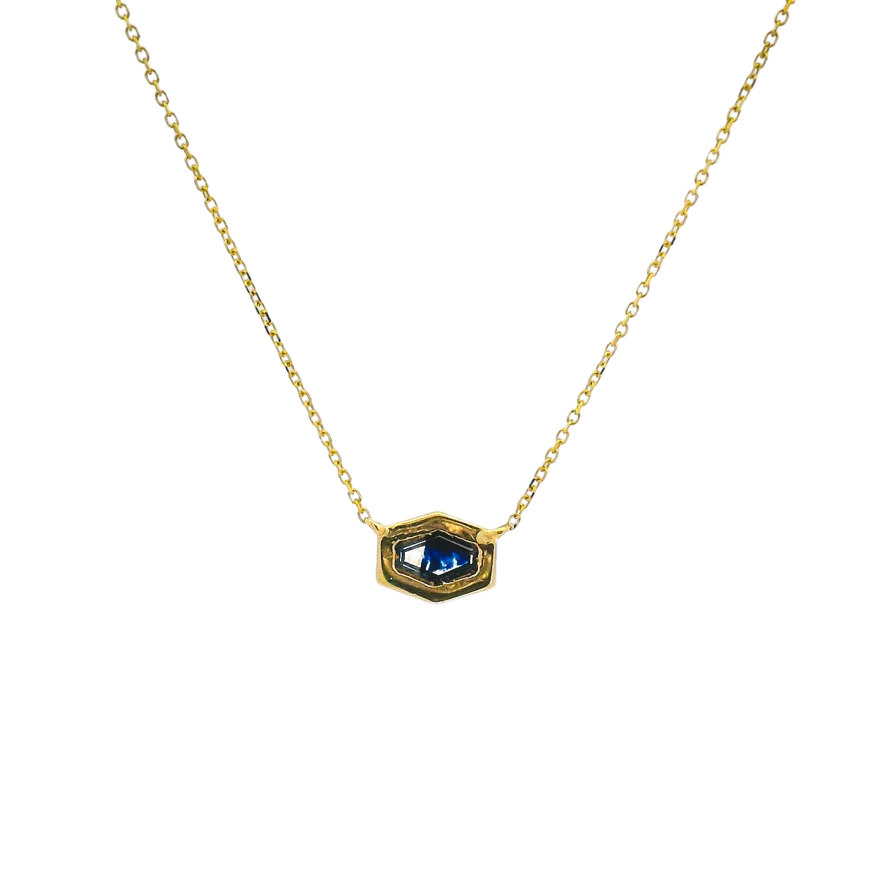 14KYG Fantasy Cut Sapphire & Diamond Necklace