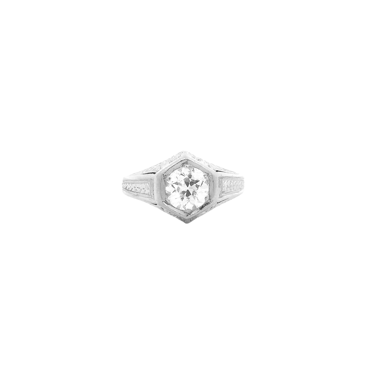Vintage 18KWG Engagement Ring