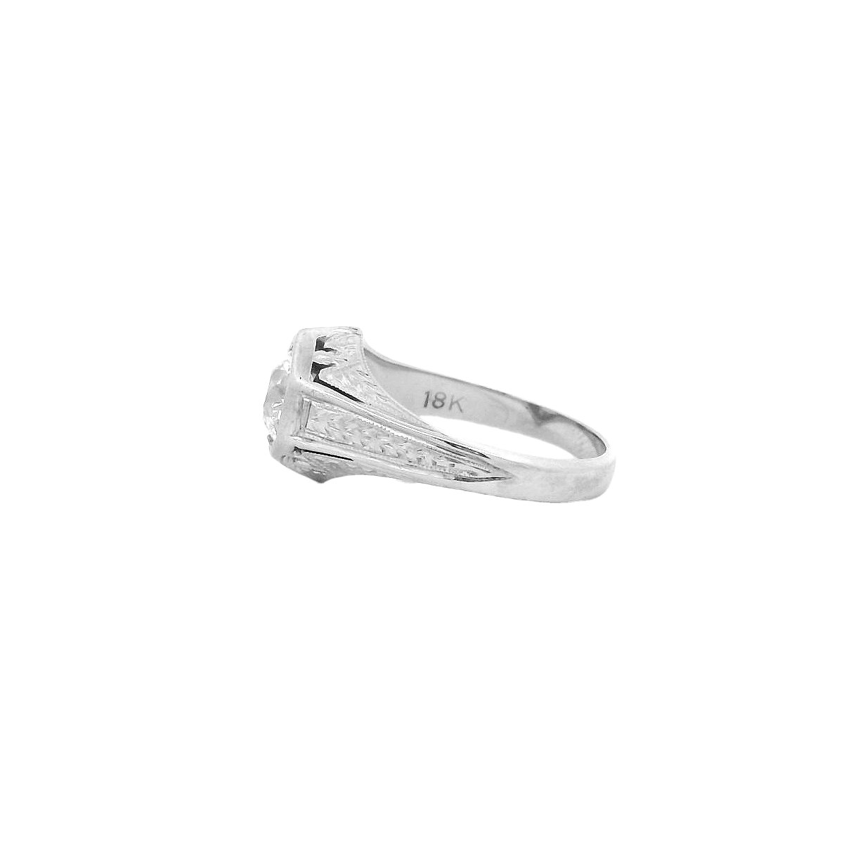 Vintage 18KWG Engagement Ring