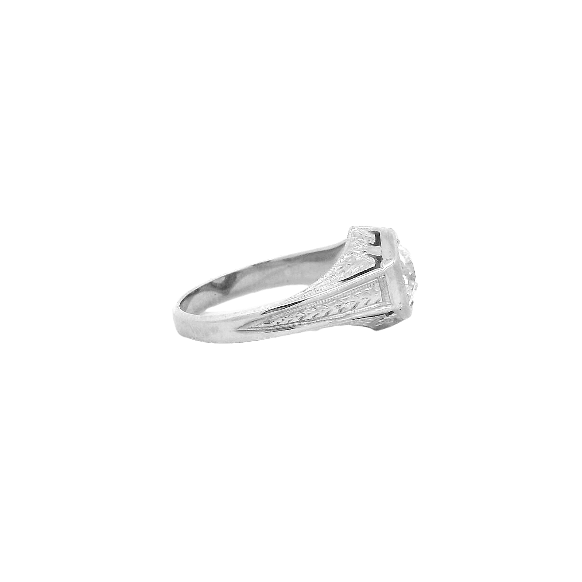 Vintage 18KWG Engagement Ring