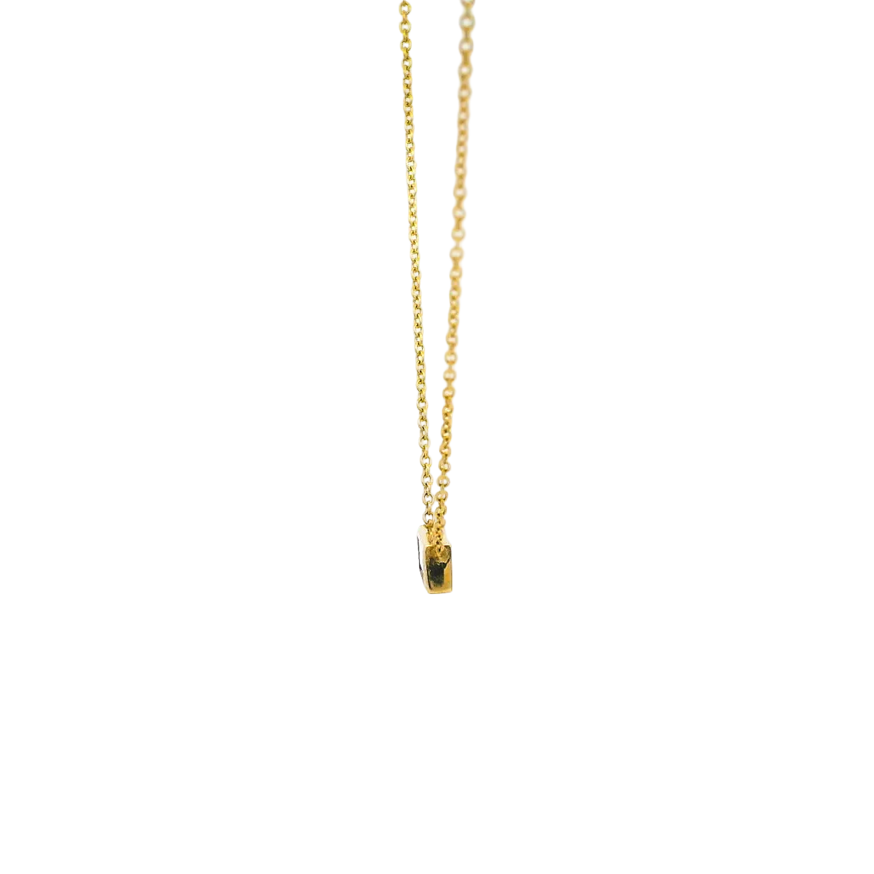 14KYG Baguette Solitaire Necklace