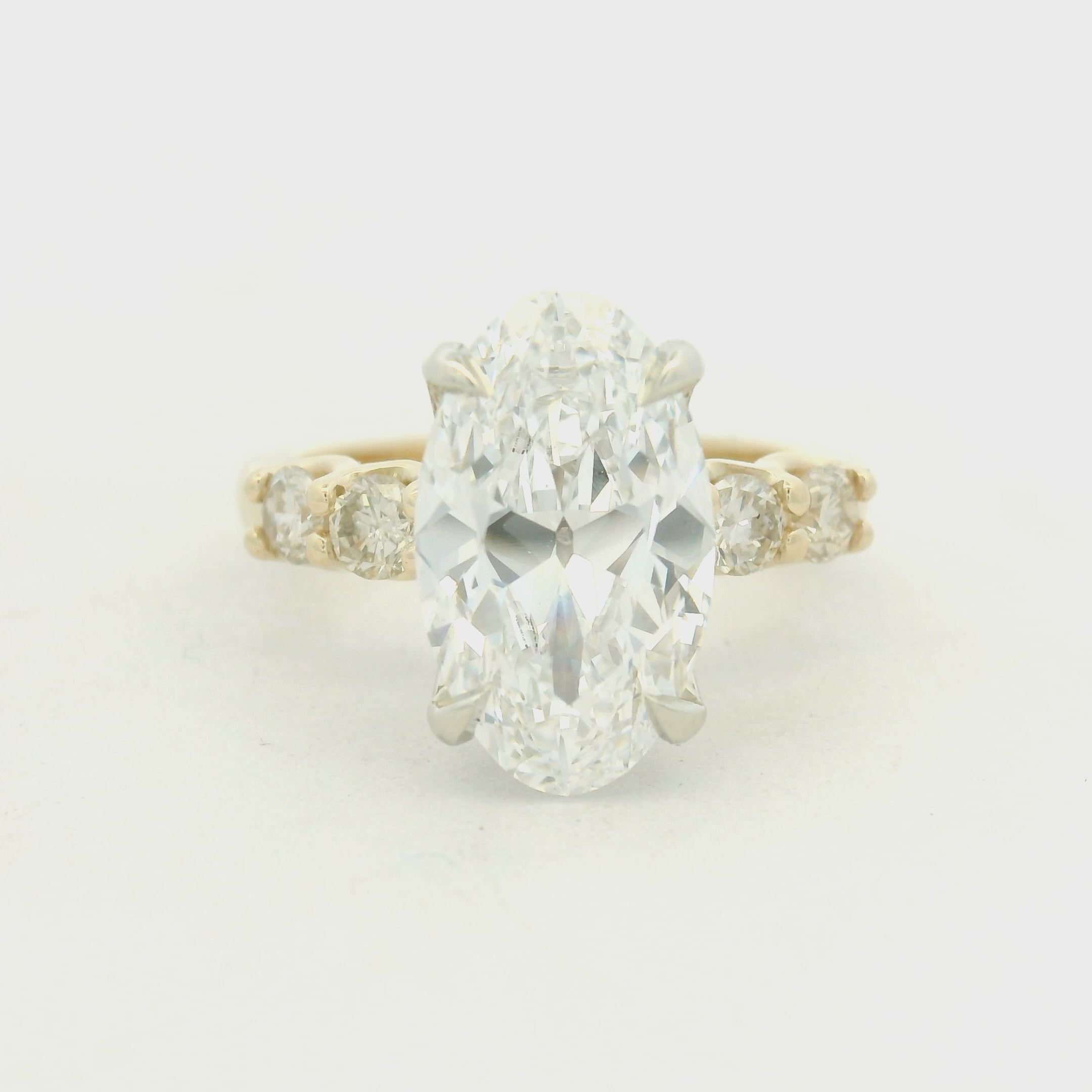 Oval Cut Diamond Multistone Ring in Yellow Gold