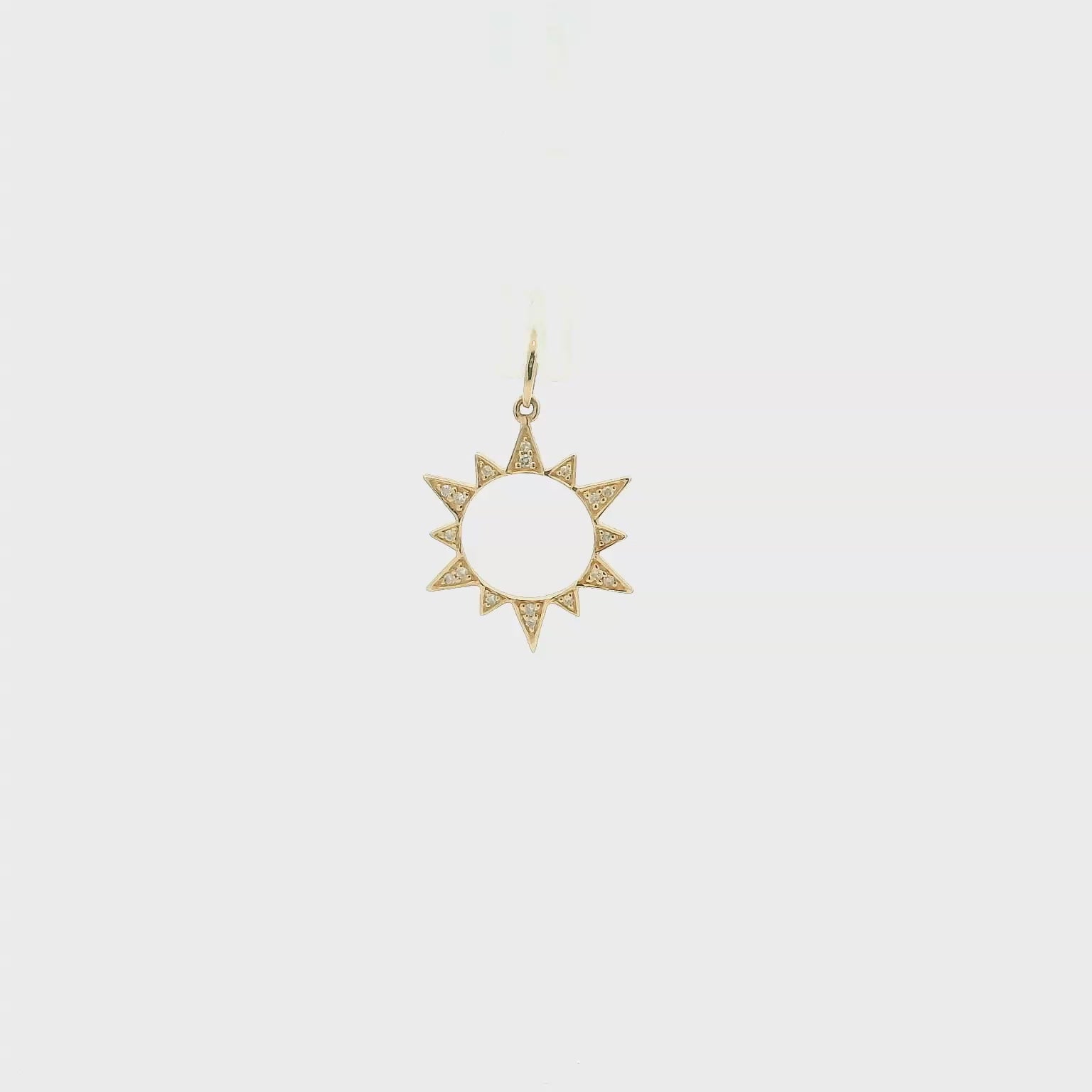 14KYG Starburst Diamond Pendant