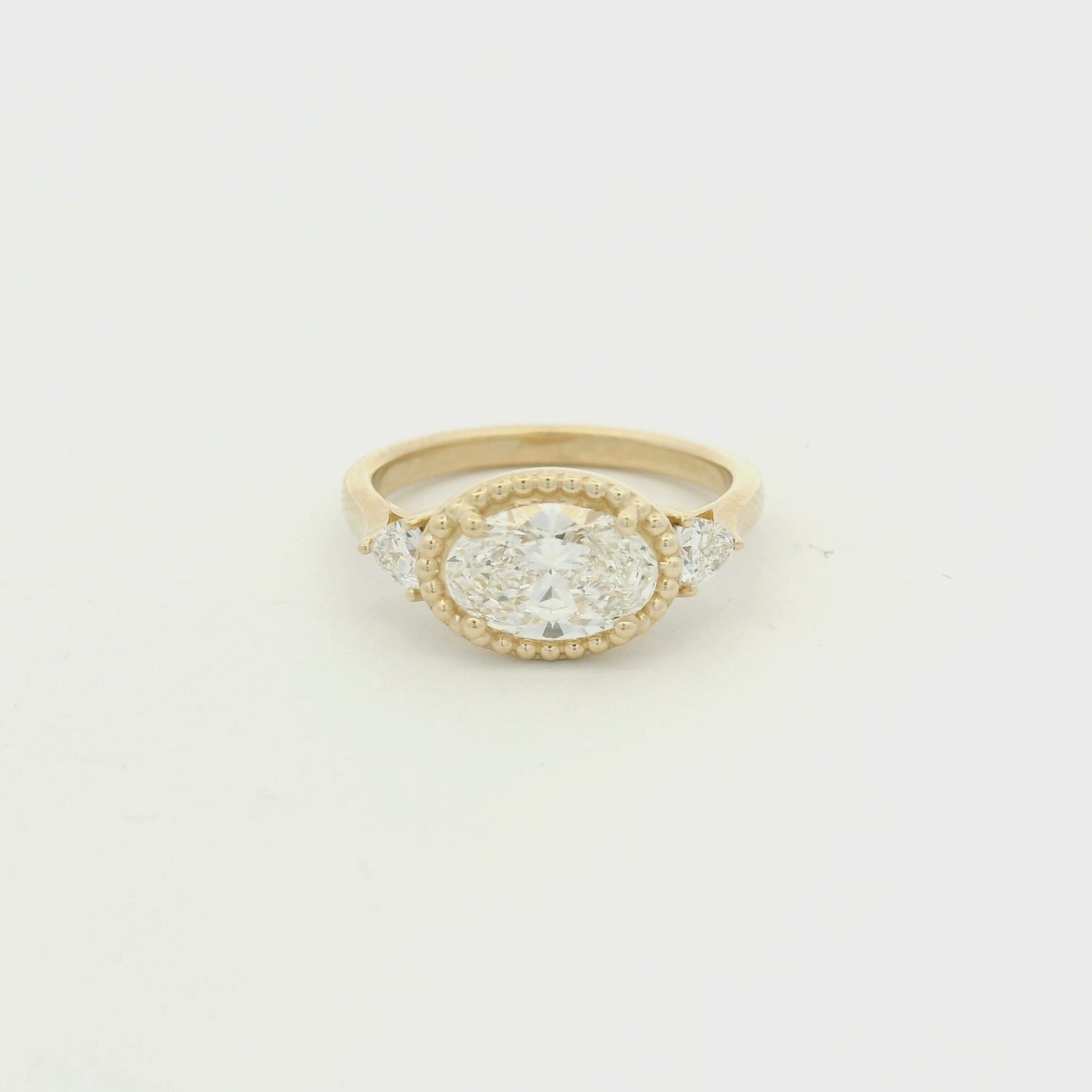 14KYG LG Bezel Set Oval Engagement Ring