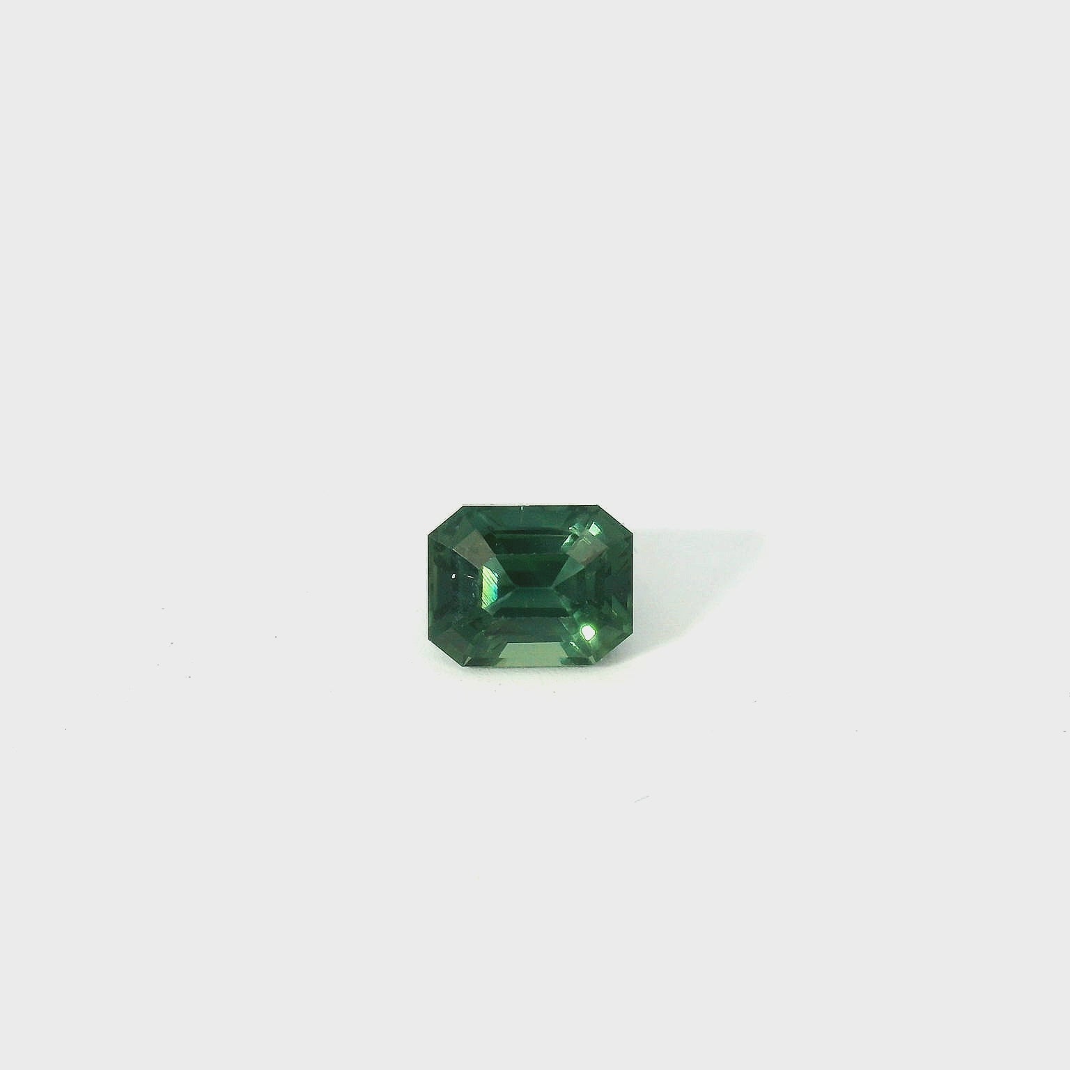 Green emerald cut sapphire