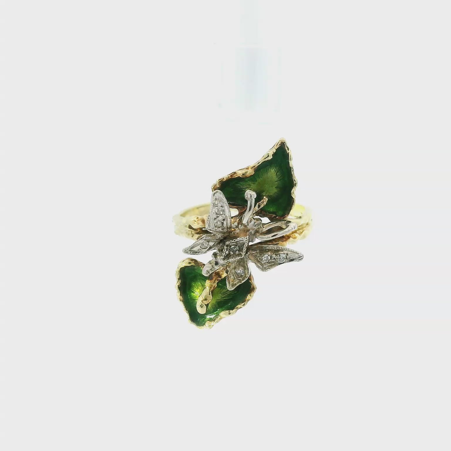 Vintage 14KYG Butterfly Ring