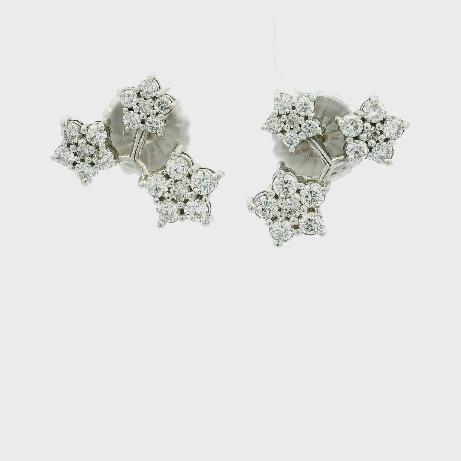 14KWG Diamond Star Earrings
