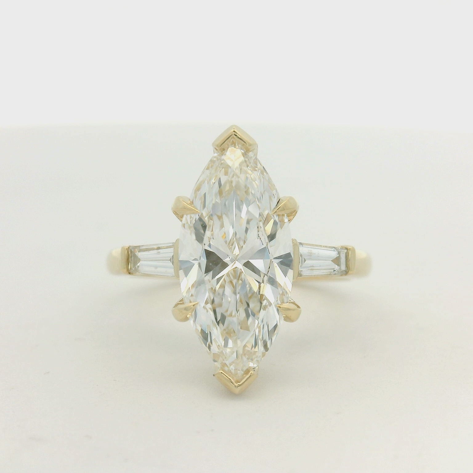 14KYG Marquise & Baguette Engagement Ring