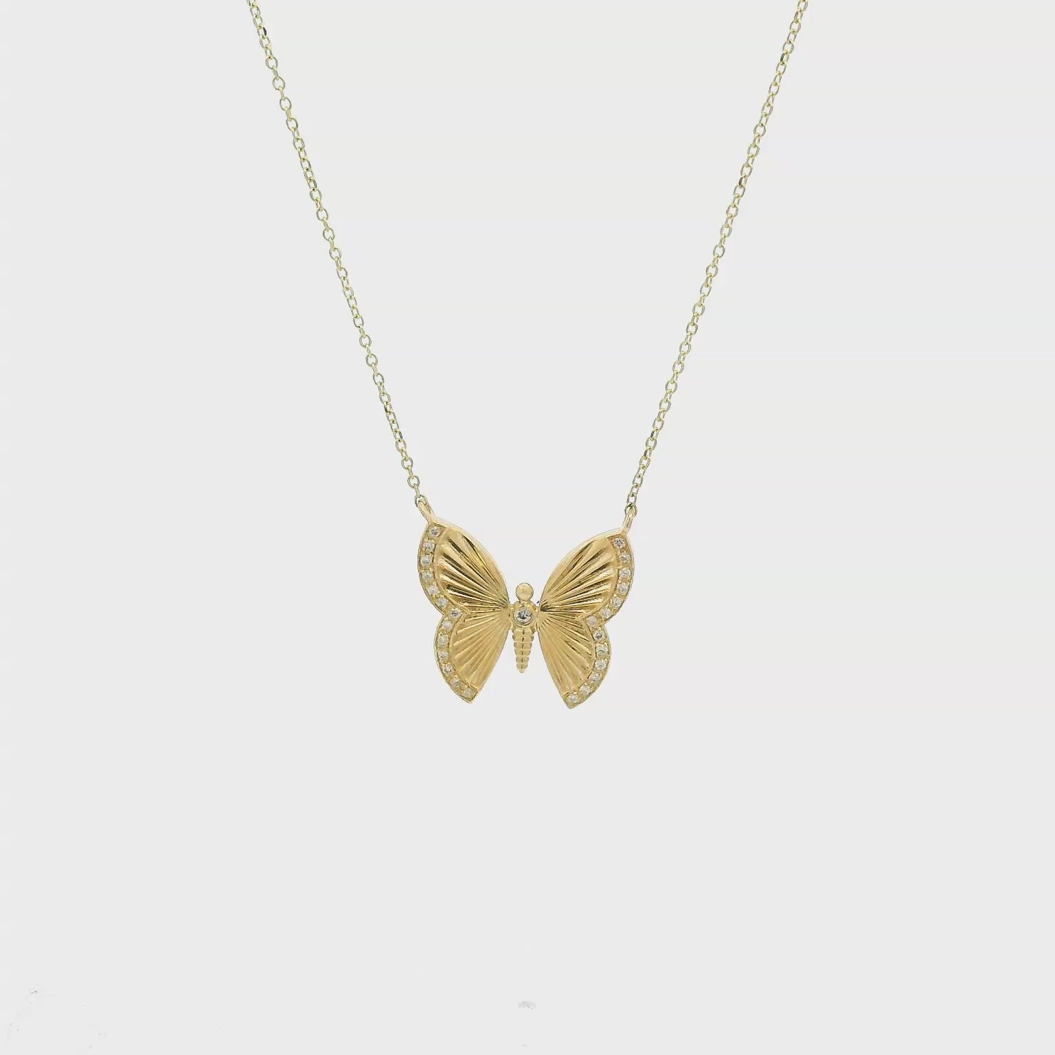 14KYG Diamond Butterfly Necklace
