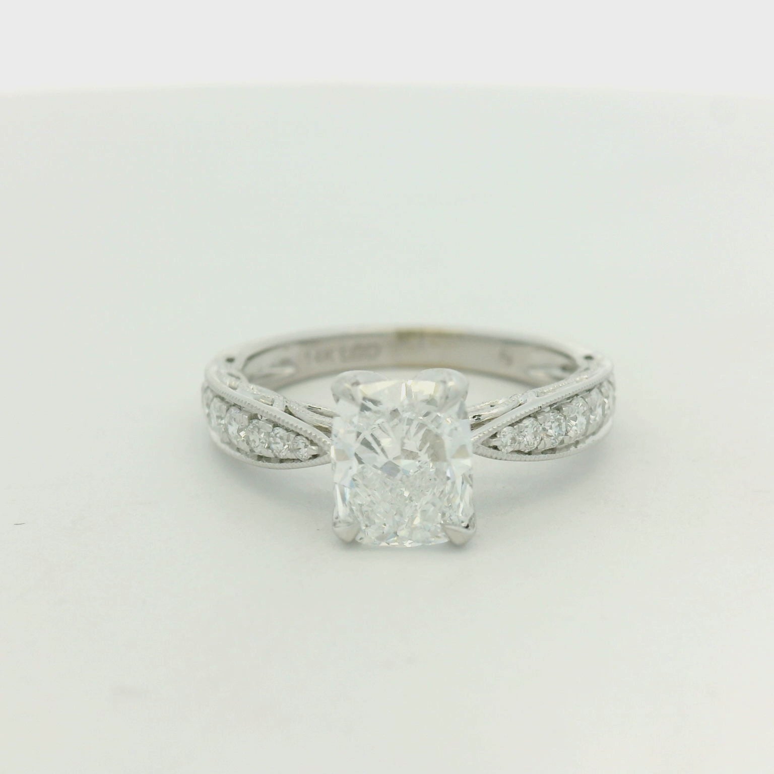 14K White Gold LG Diamond Engagement Ring
