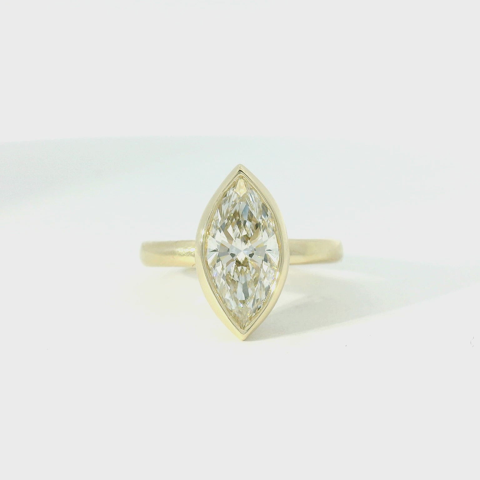 Custom Marquise Bezel Engagement Ring