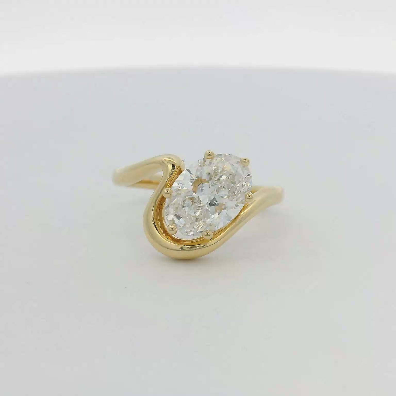 14k Curved Engagement Ring