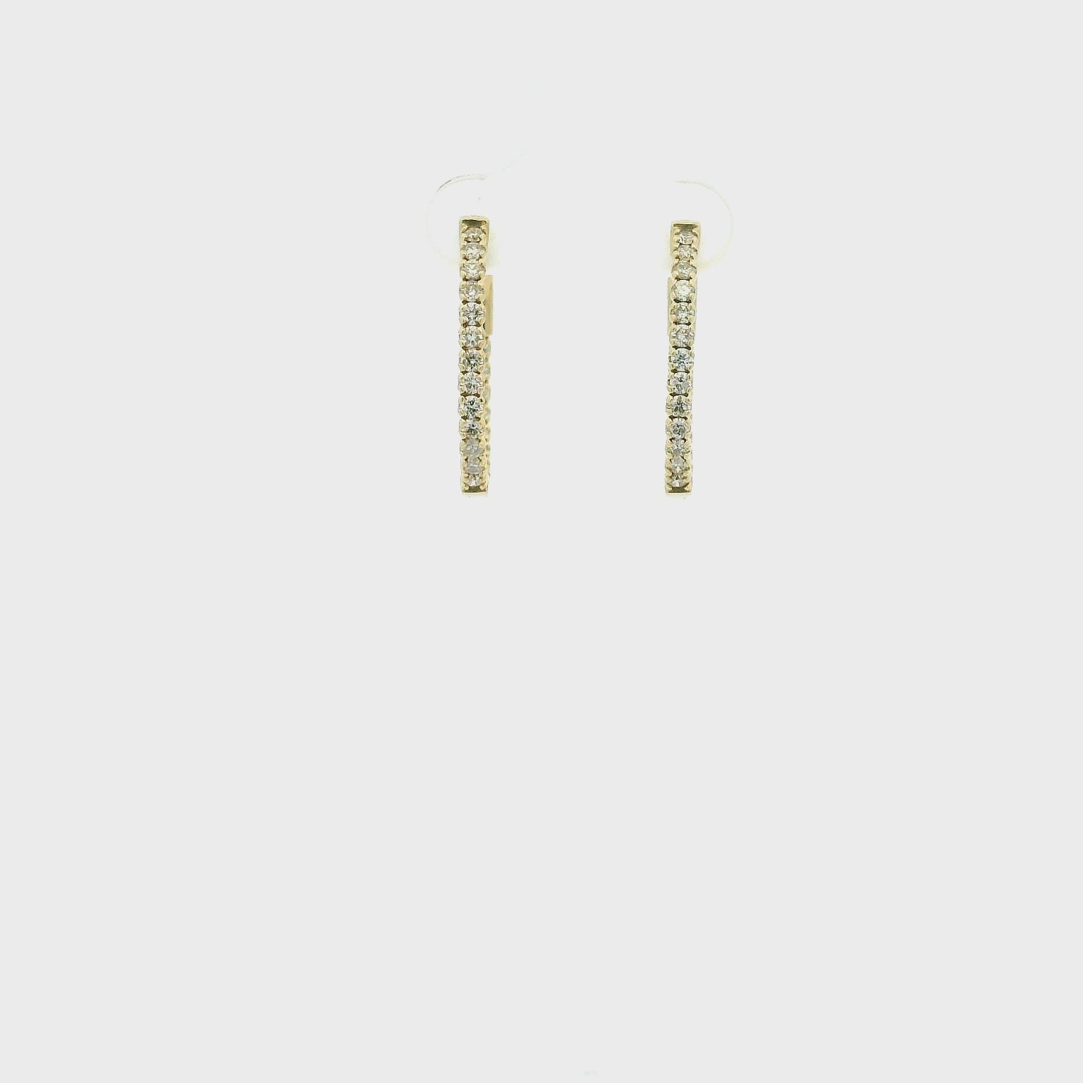 14KYG Large Diamond Hoop Earrings