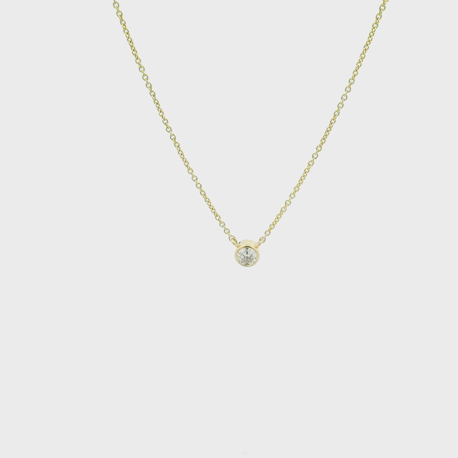 14KYG Solitaire Pendant Necklace