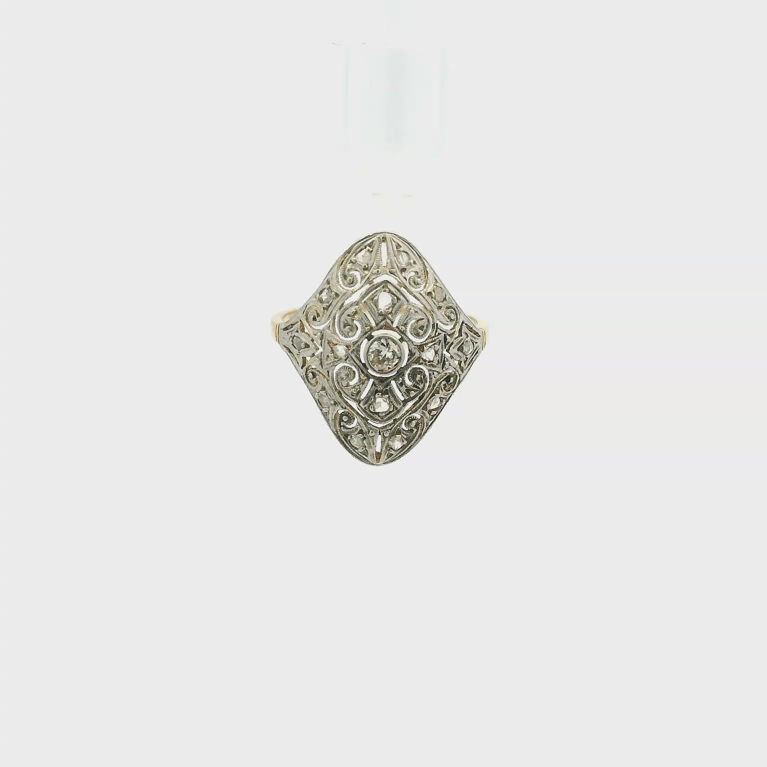 Vintage 18KYG and Platinum Fashion Ring