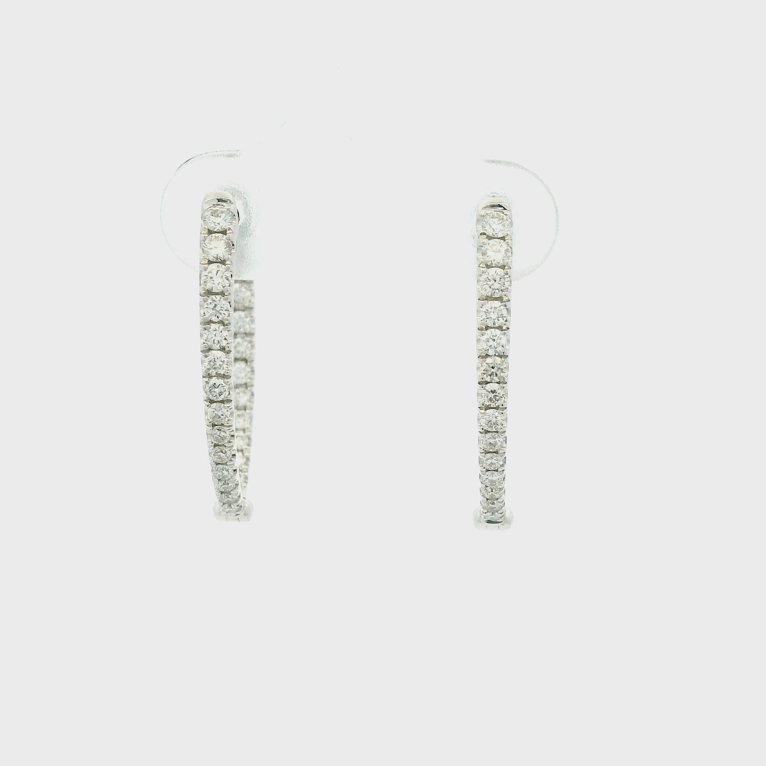 14KWG Inside Out Diamond Hoop Earrings