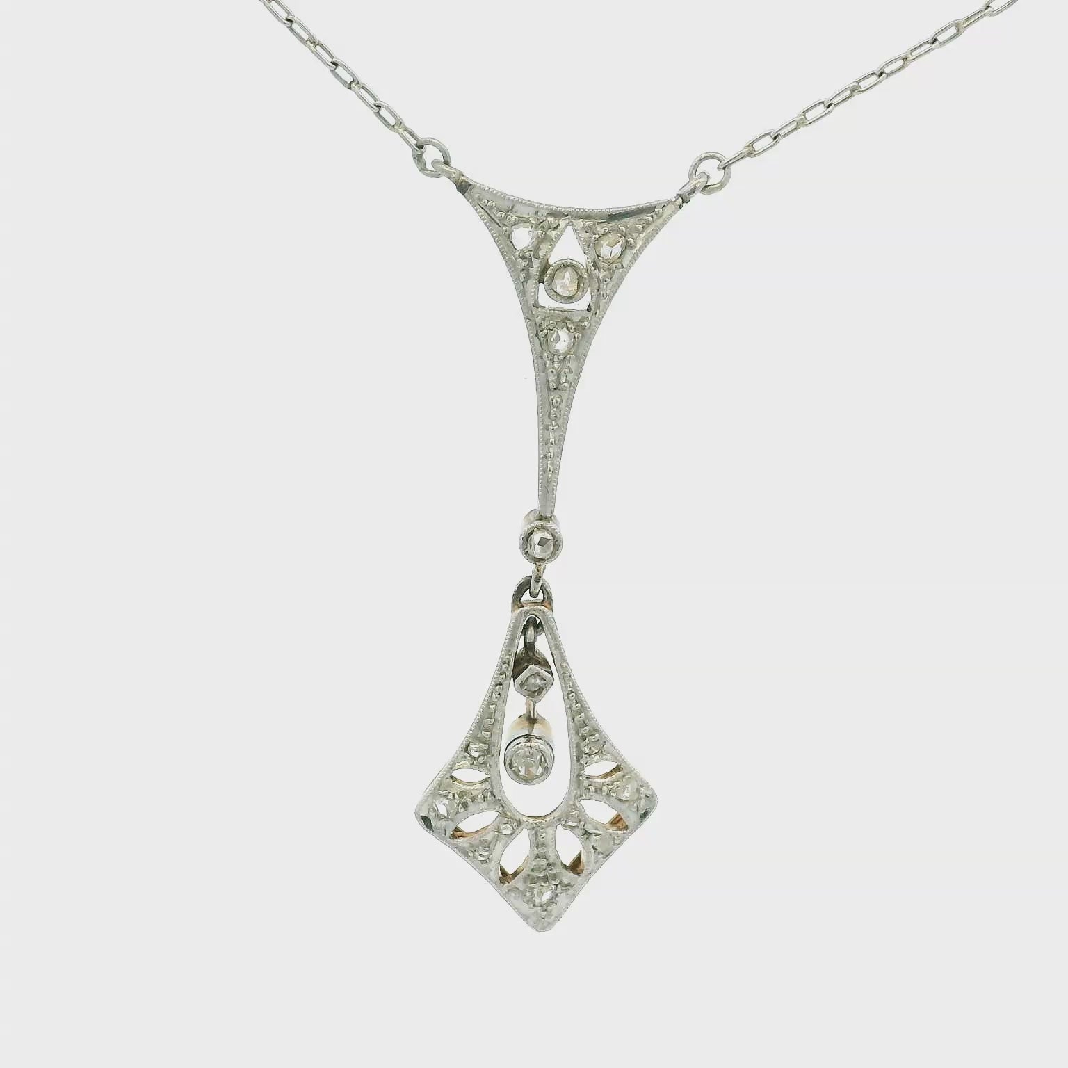 Vintage Lariat Diamond Necklace