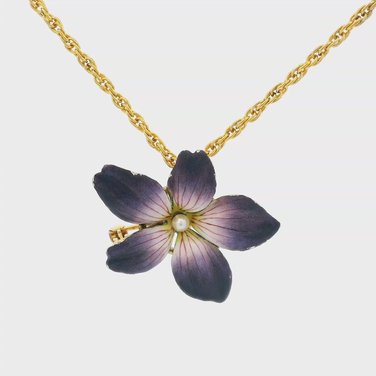 Vintage Purple Enamel Flower