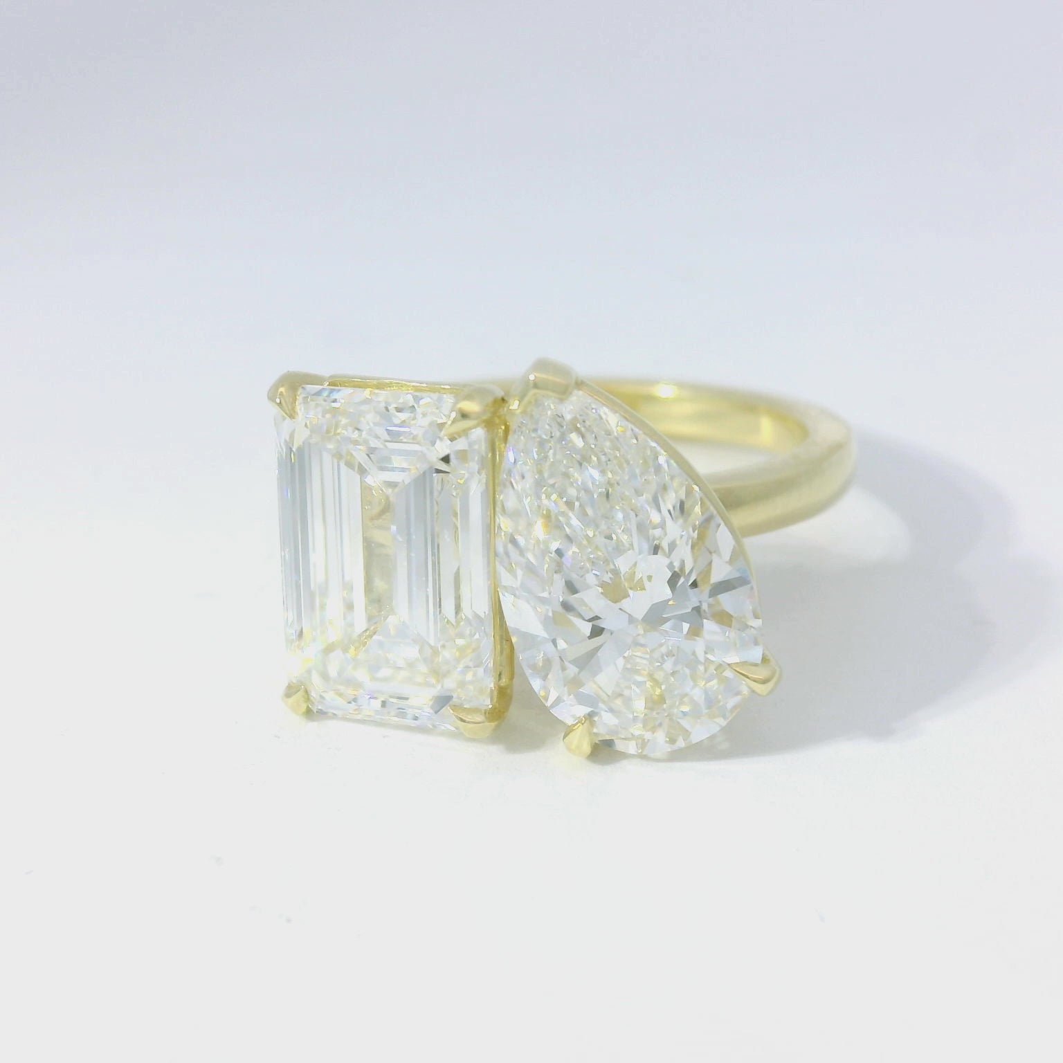 Yellow Gold Ring with Emerald Cut Diamond