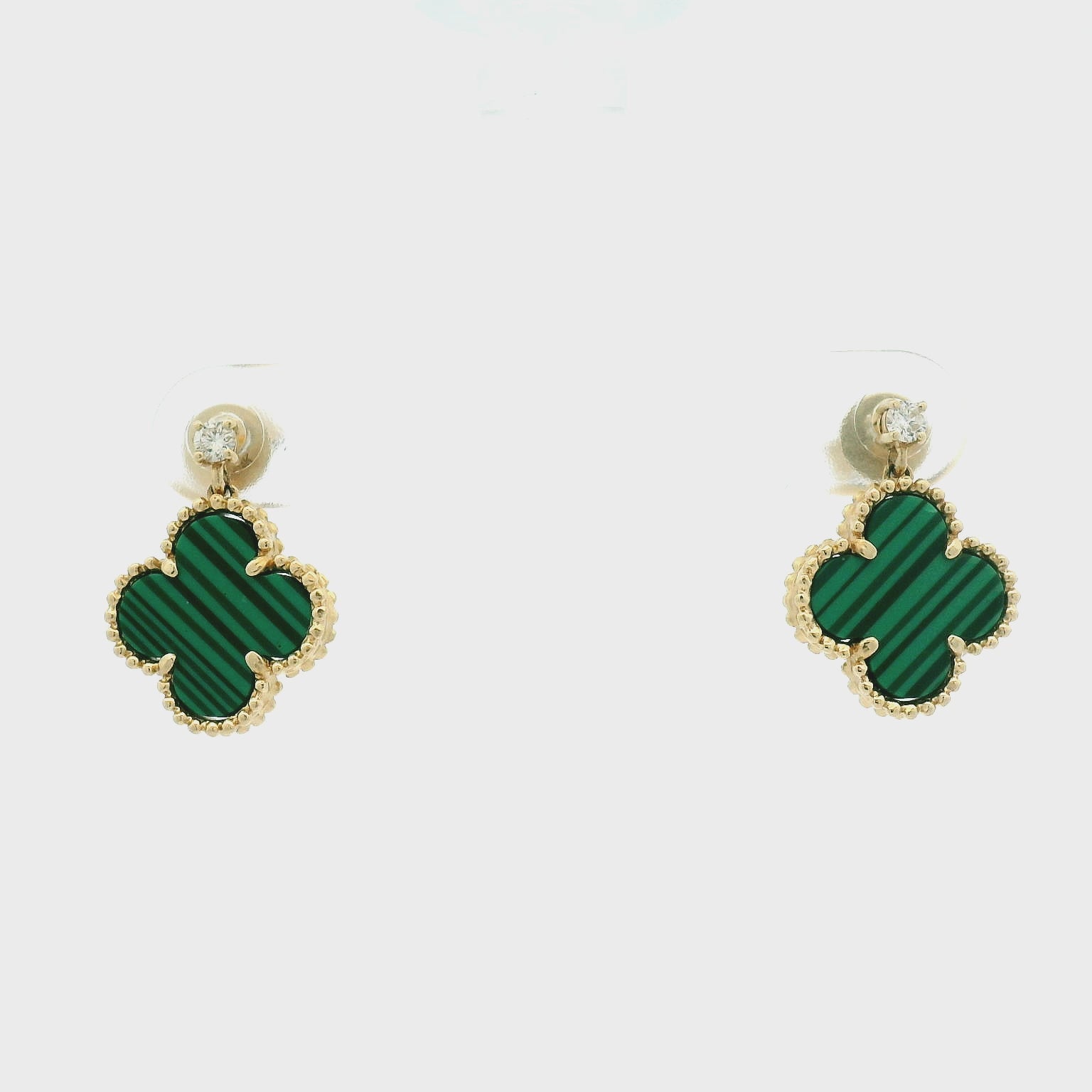 Elegant Green Clover Earrings