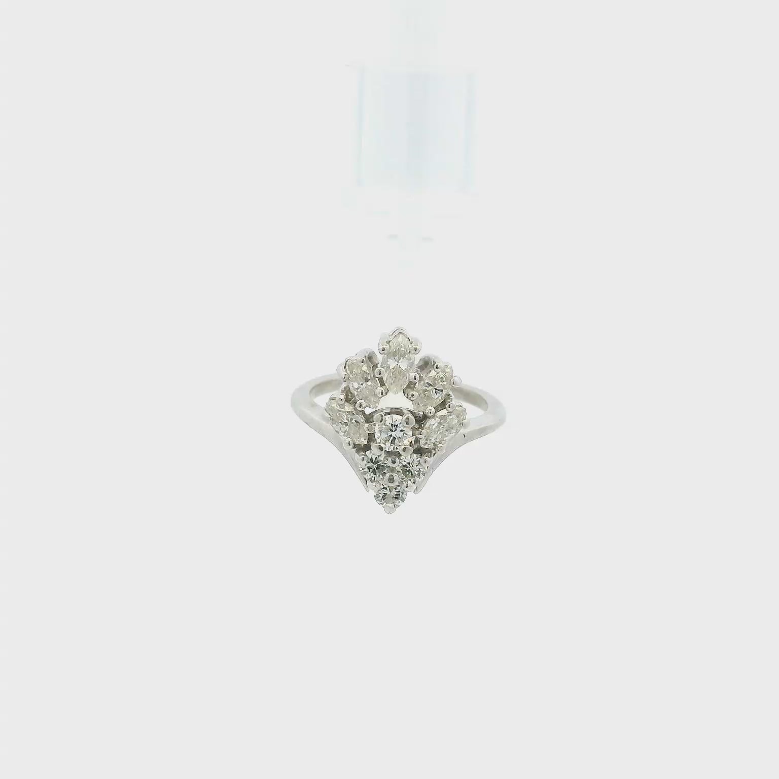 Vintage 14KWG Diamond Ring