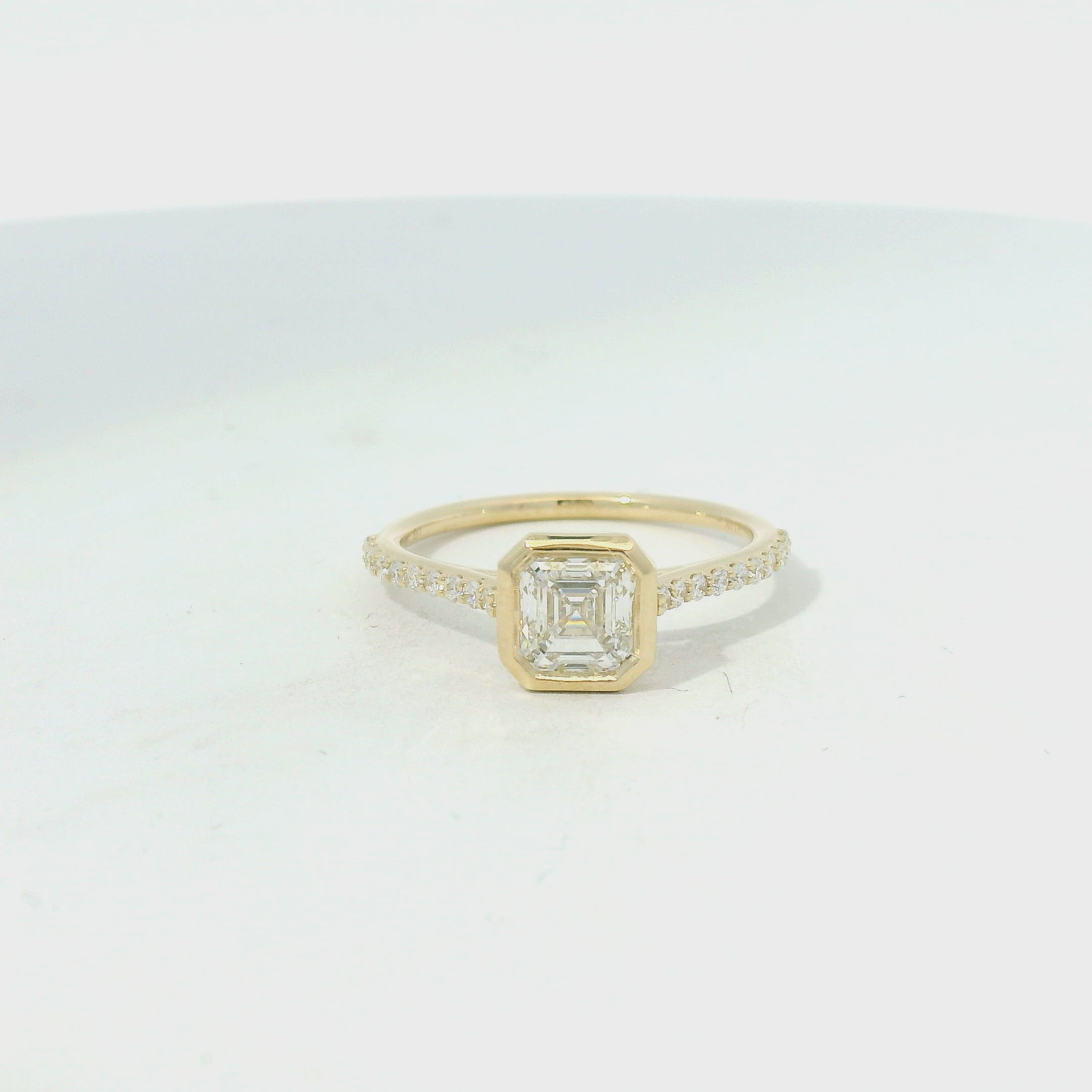 Yellow Gold Bezel-Set Diamond Solitaire Ring