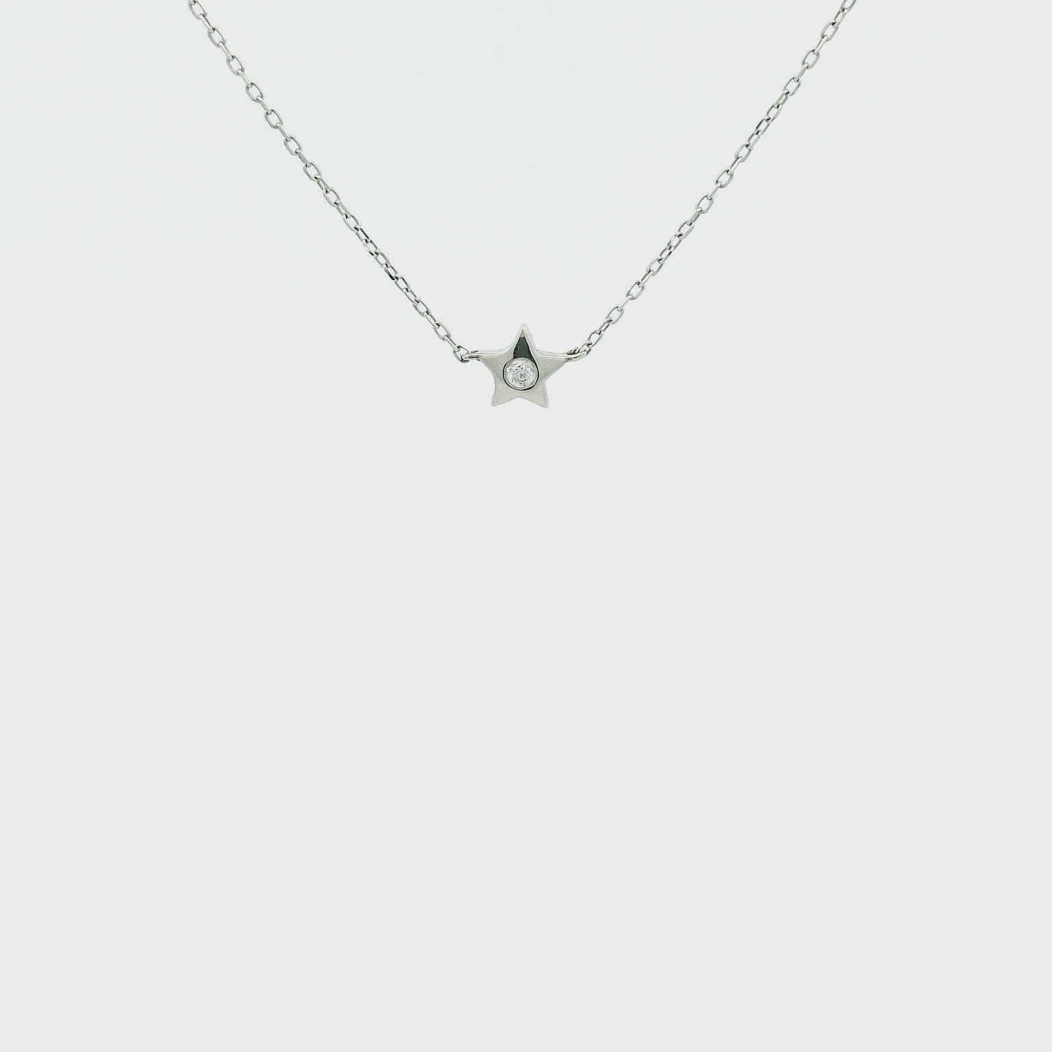 18KWG Star Necklace