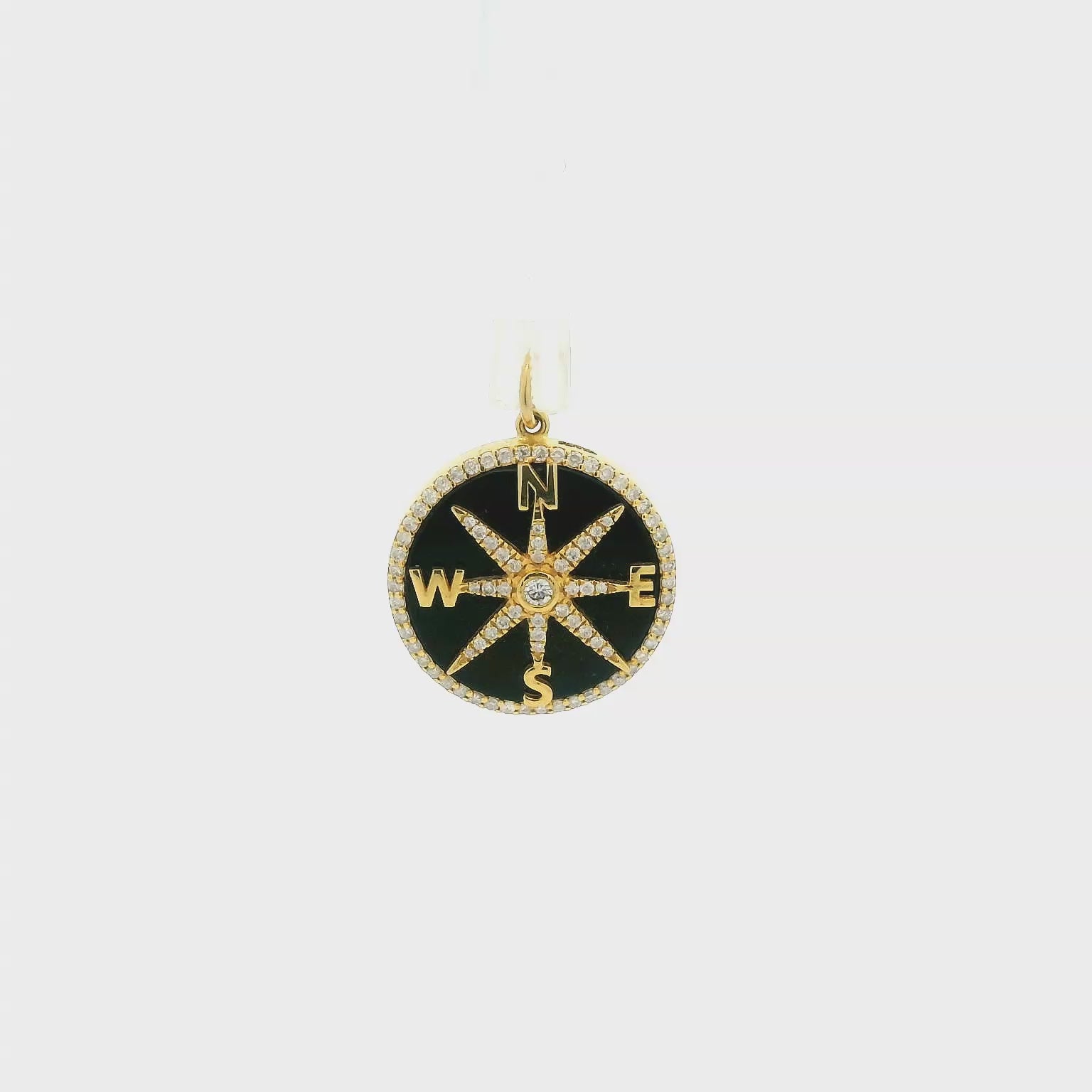 14KYG Diamond Compass Pendant