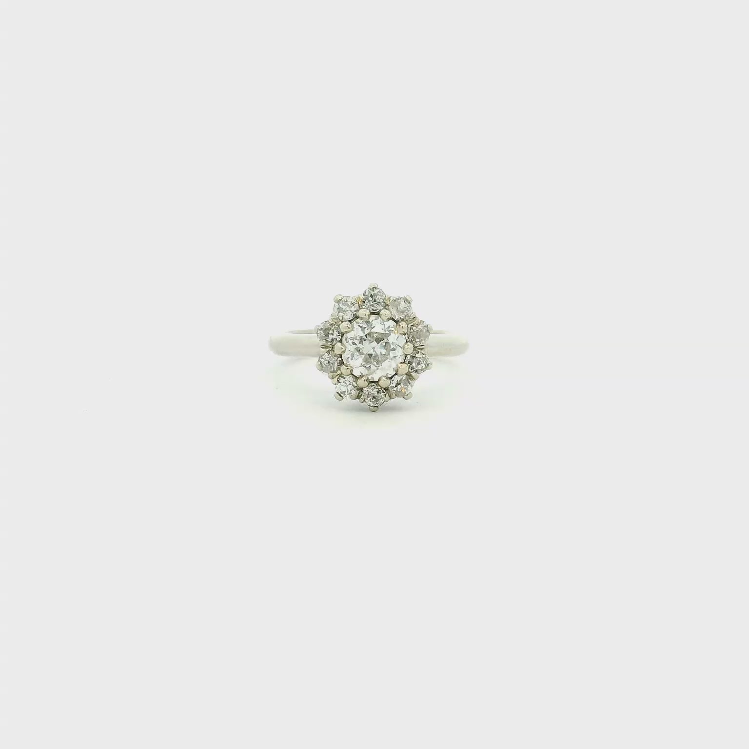Vintage 14KWG Diamond Engagement Ring