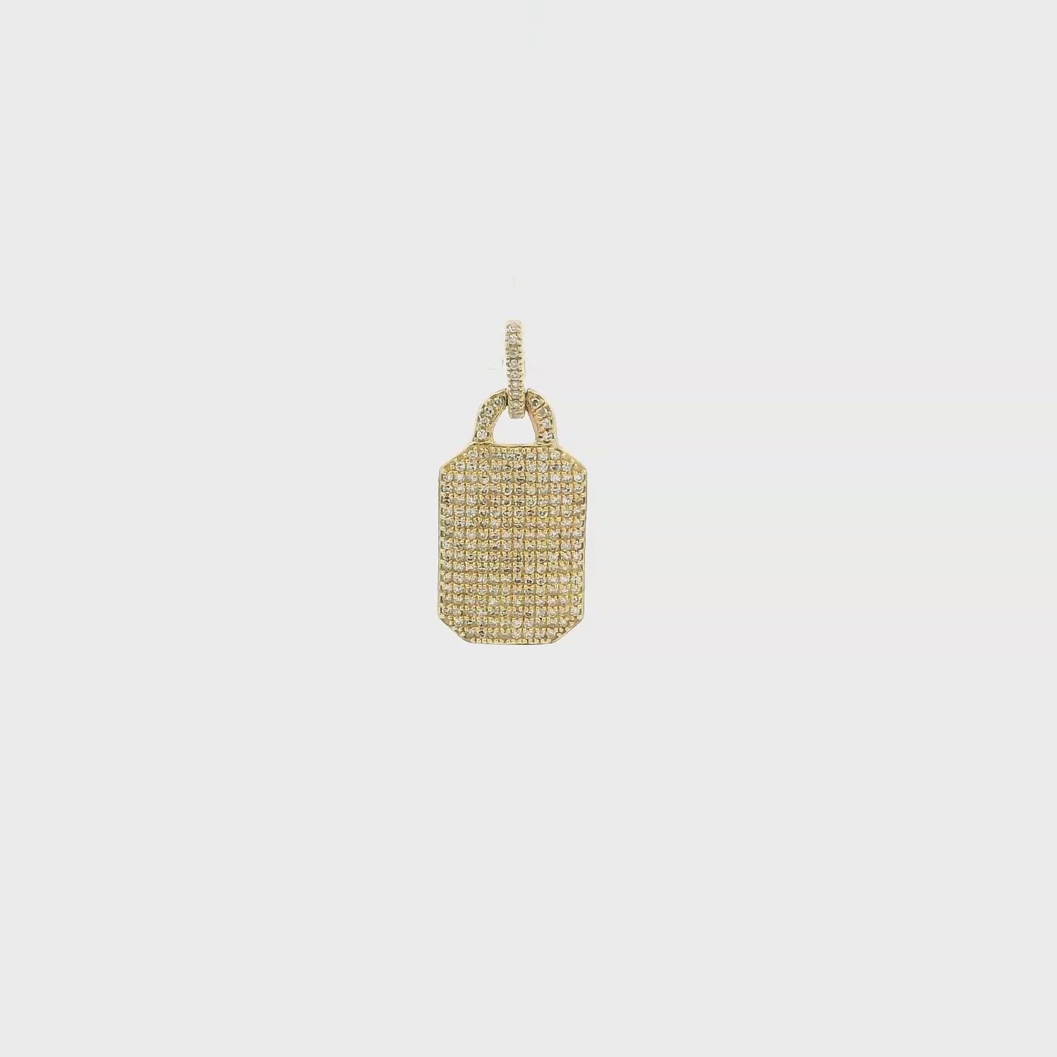 14KYG Dog Tag Diamond Pendant