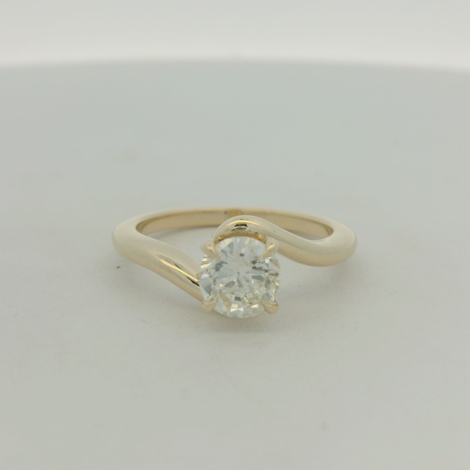 Yellow Gold Bypass Diamond Solitaire Ring