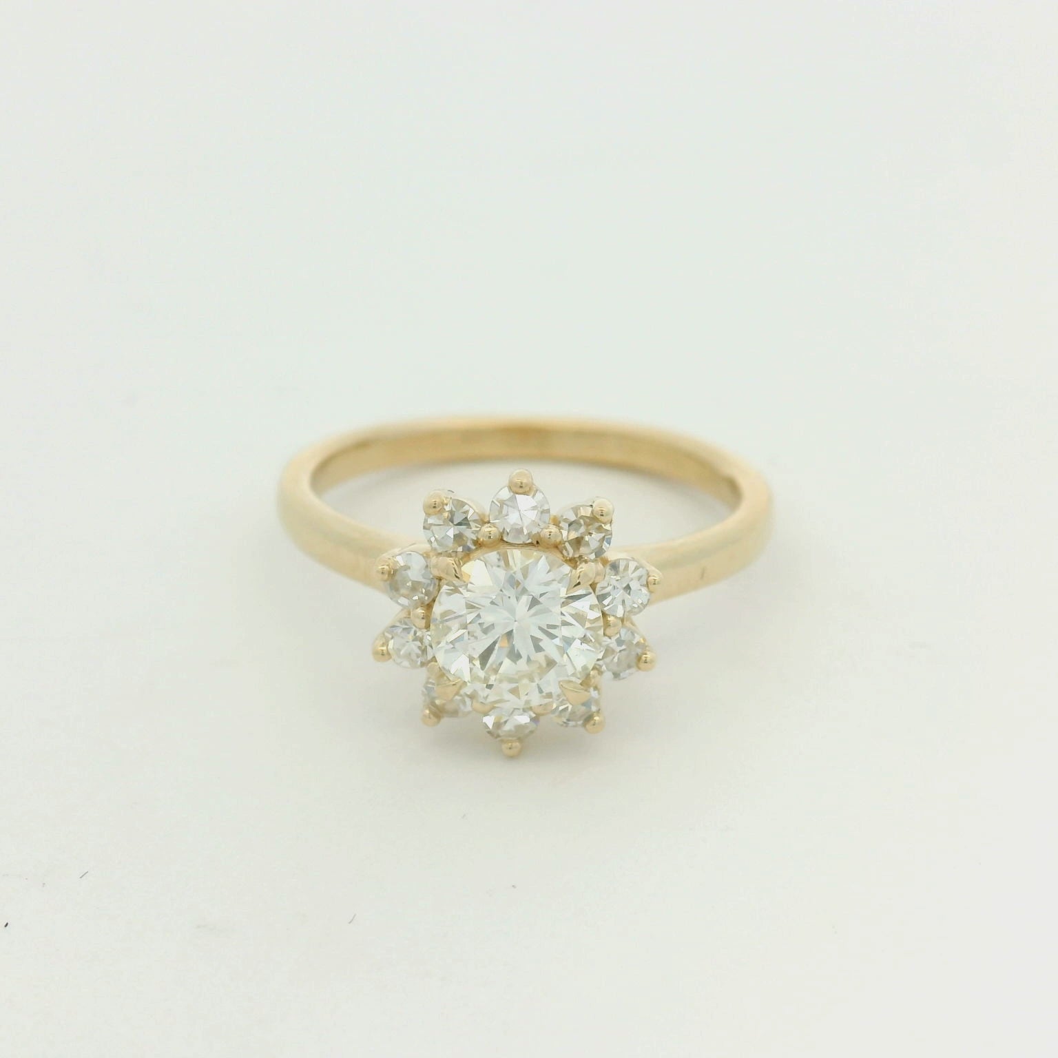 14KYG Diamond Halo Engagement Ring
