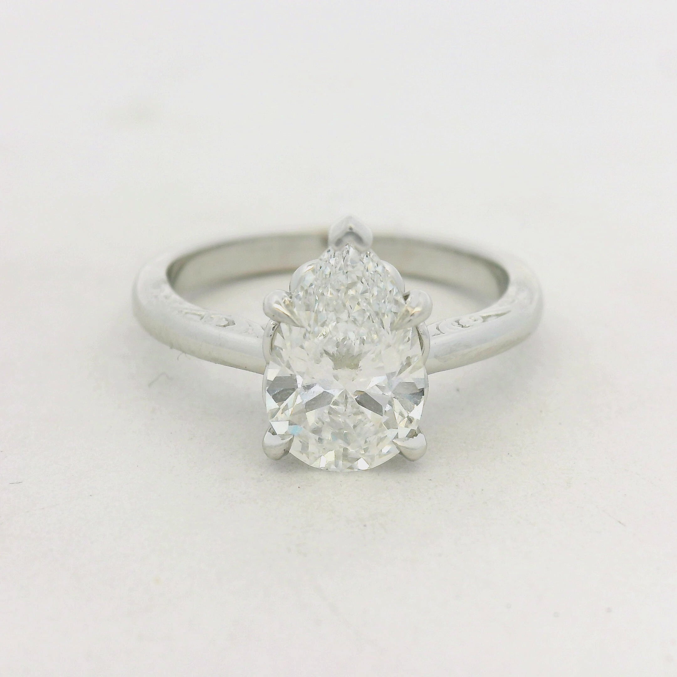 Engagement Ring With Engraving On undersides