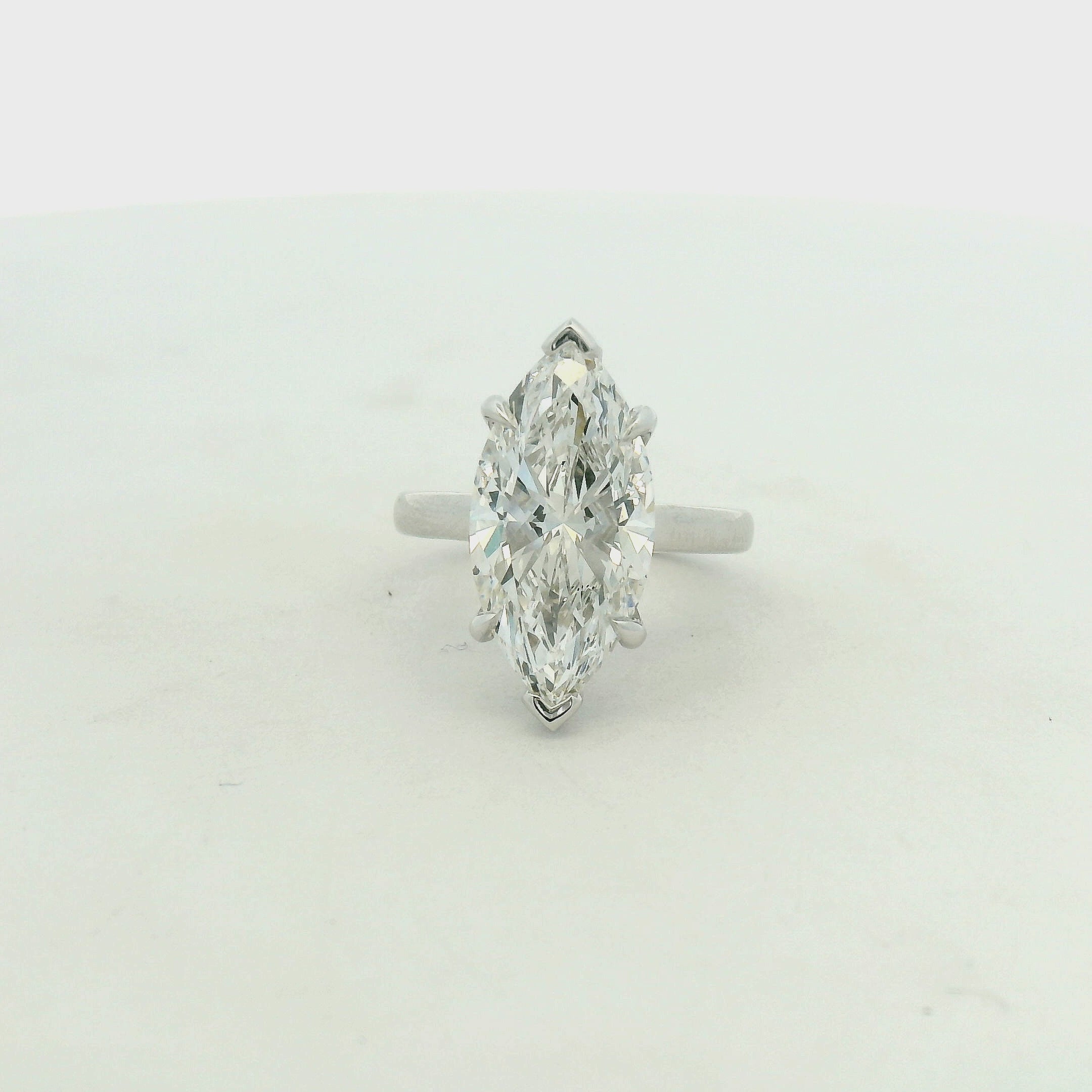 Marquise Cut Diamond Solitaire Ring in White Gold