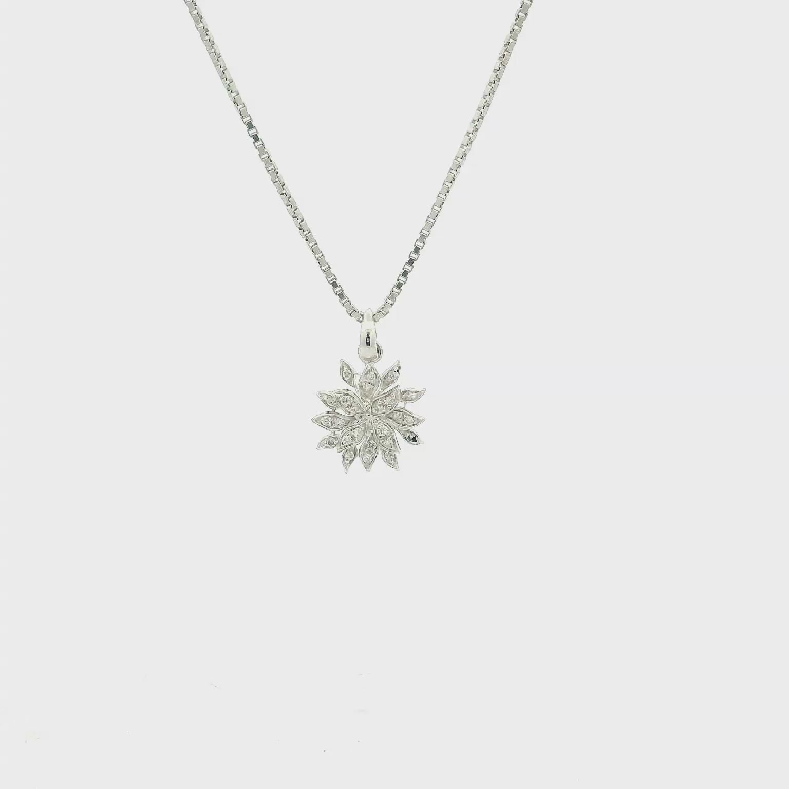 18KWG Cluster Diamond Pendant