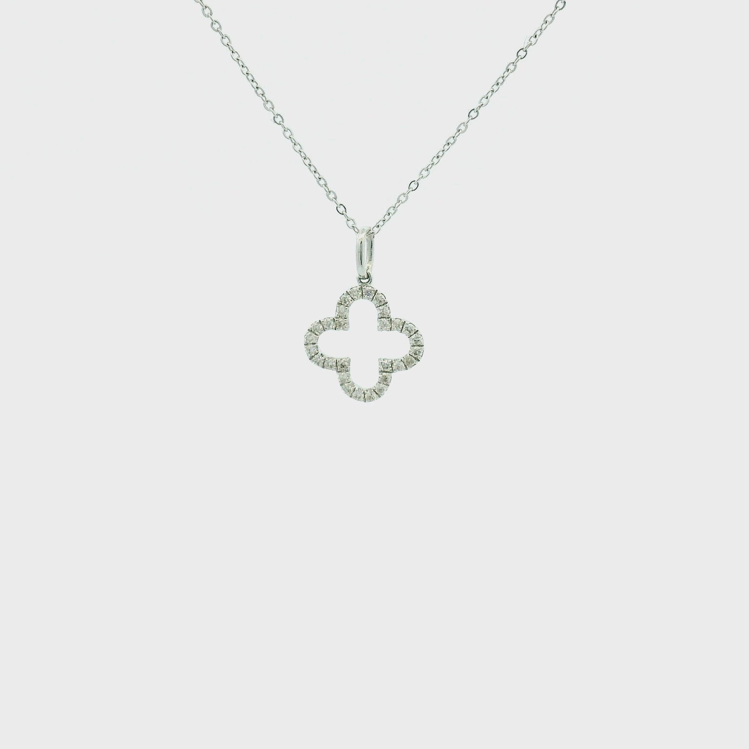 14KWG Van Cleef Style Diamond Necklace