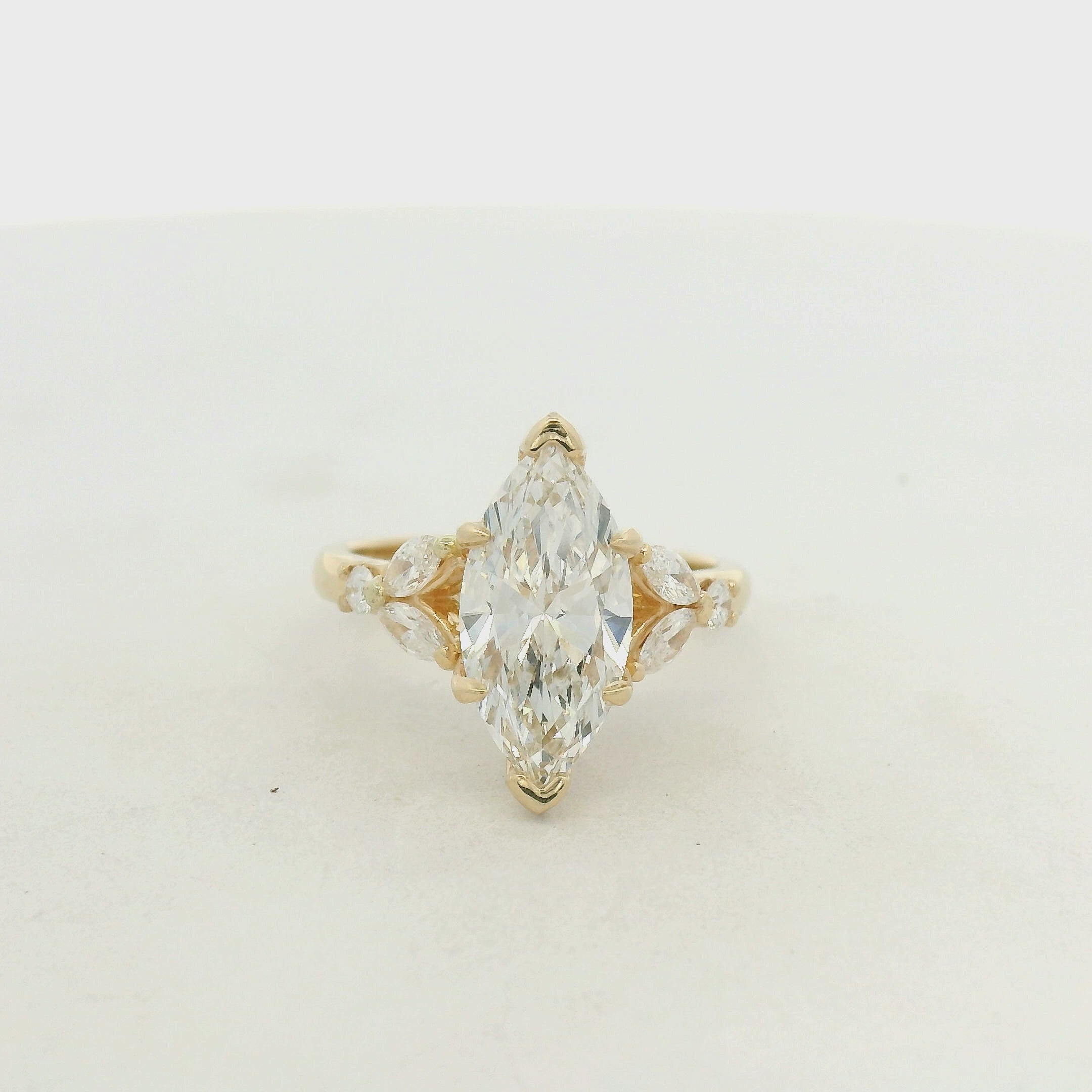 Marquise Diamond Multistone Ring in Yellow Gold
