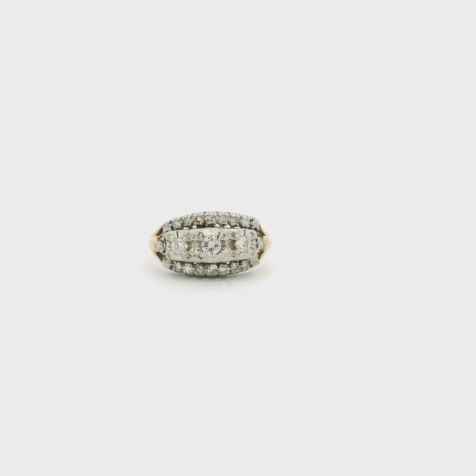 Vintage 14K Two Tone Engagement Ring