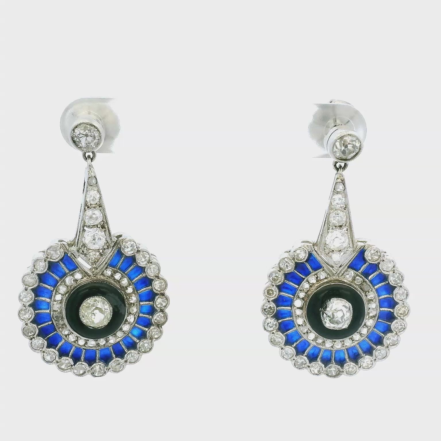 Vintage Blue and Silver Earrings