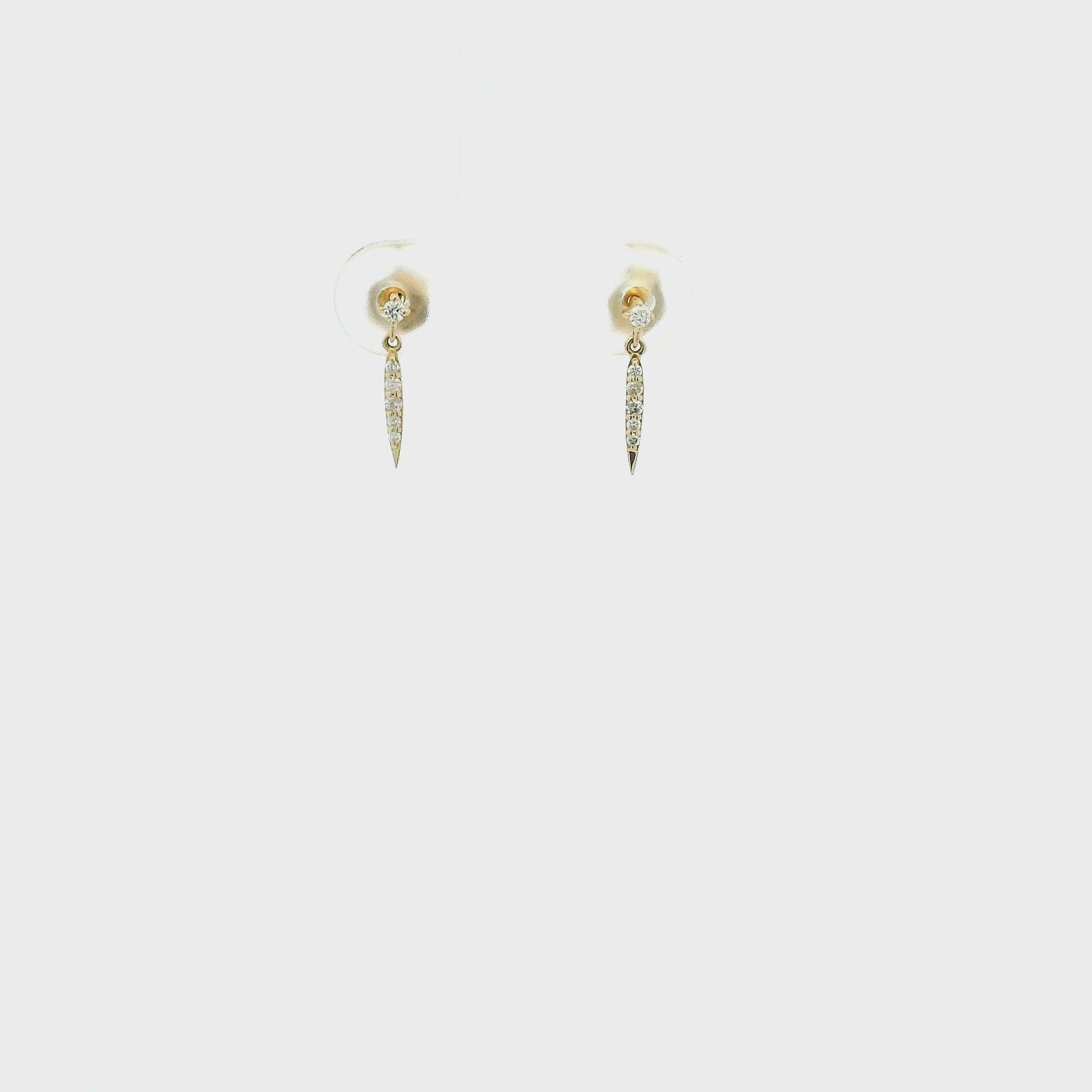 14KYG Hanging Diamond Earrings