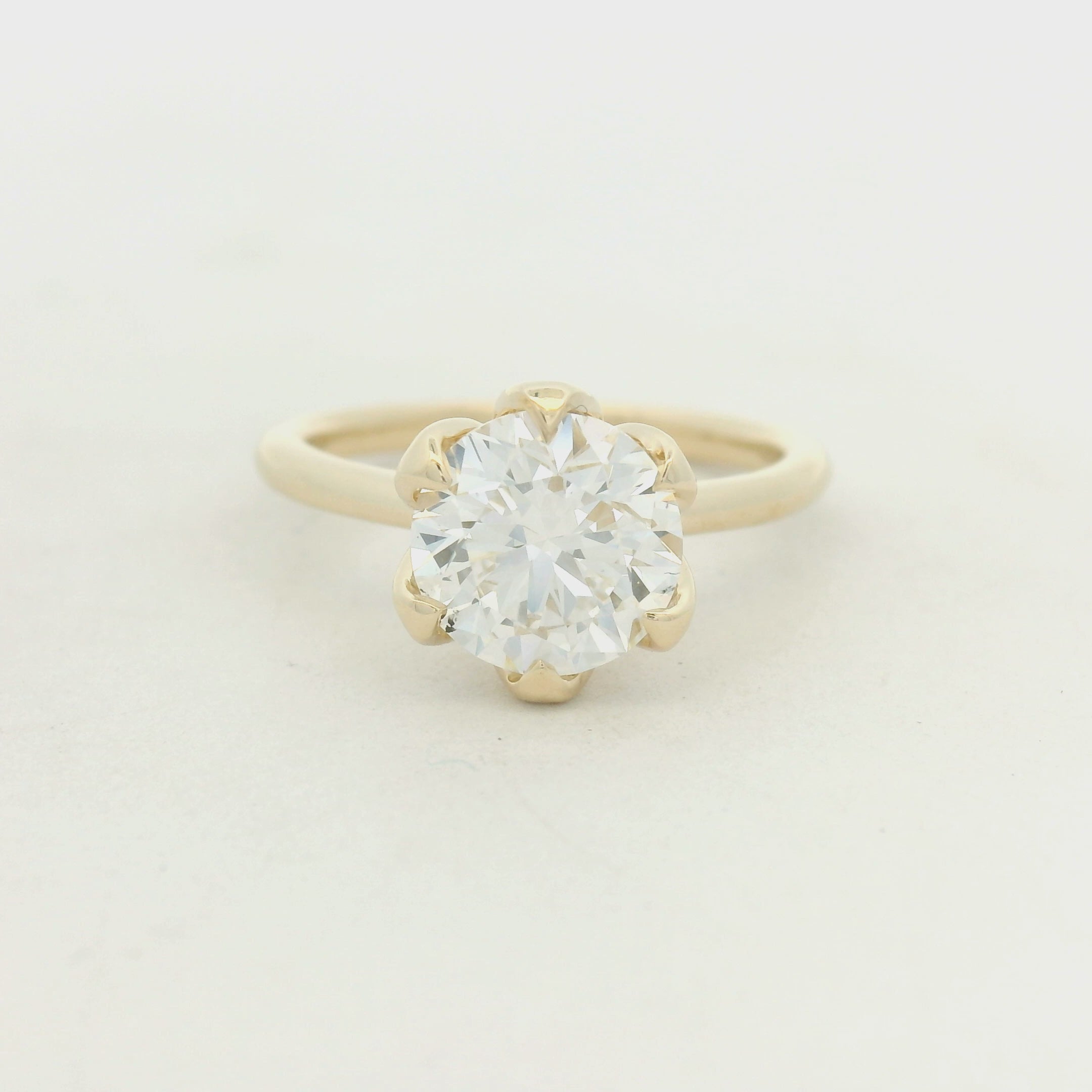 Yellow Gold Six-Prong Diamond Solitaire Ring